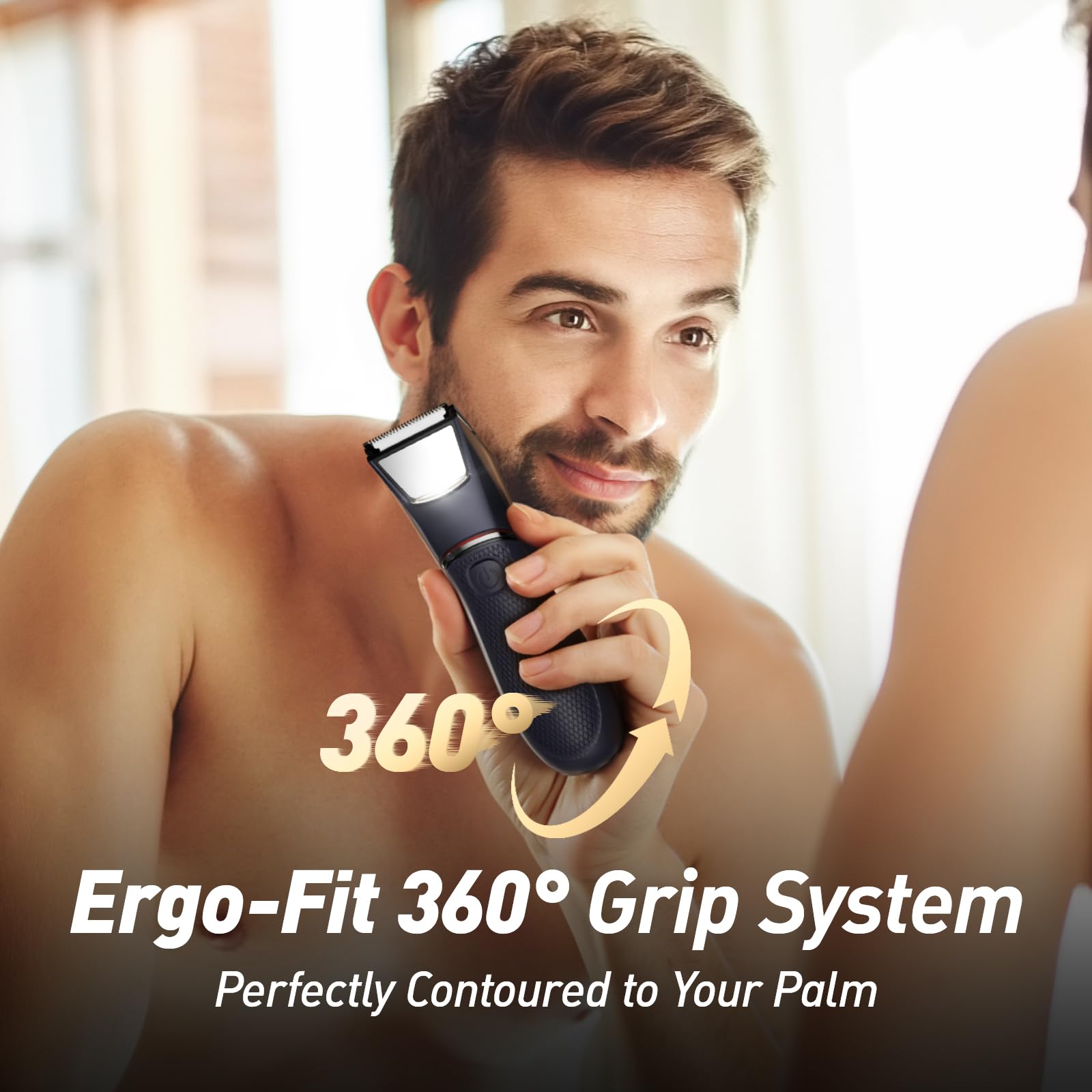 Bikini Trimmer for Women: Mirror Electric Shaver for Body Pubic Hair with LED Light, IPX7 Waterproof Portable Lady Facial Razor with Ceramic Blade,Rechargeable Body Groomer for Leg,Arm,Underarm