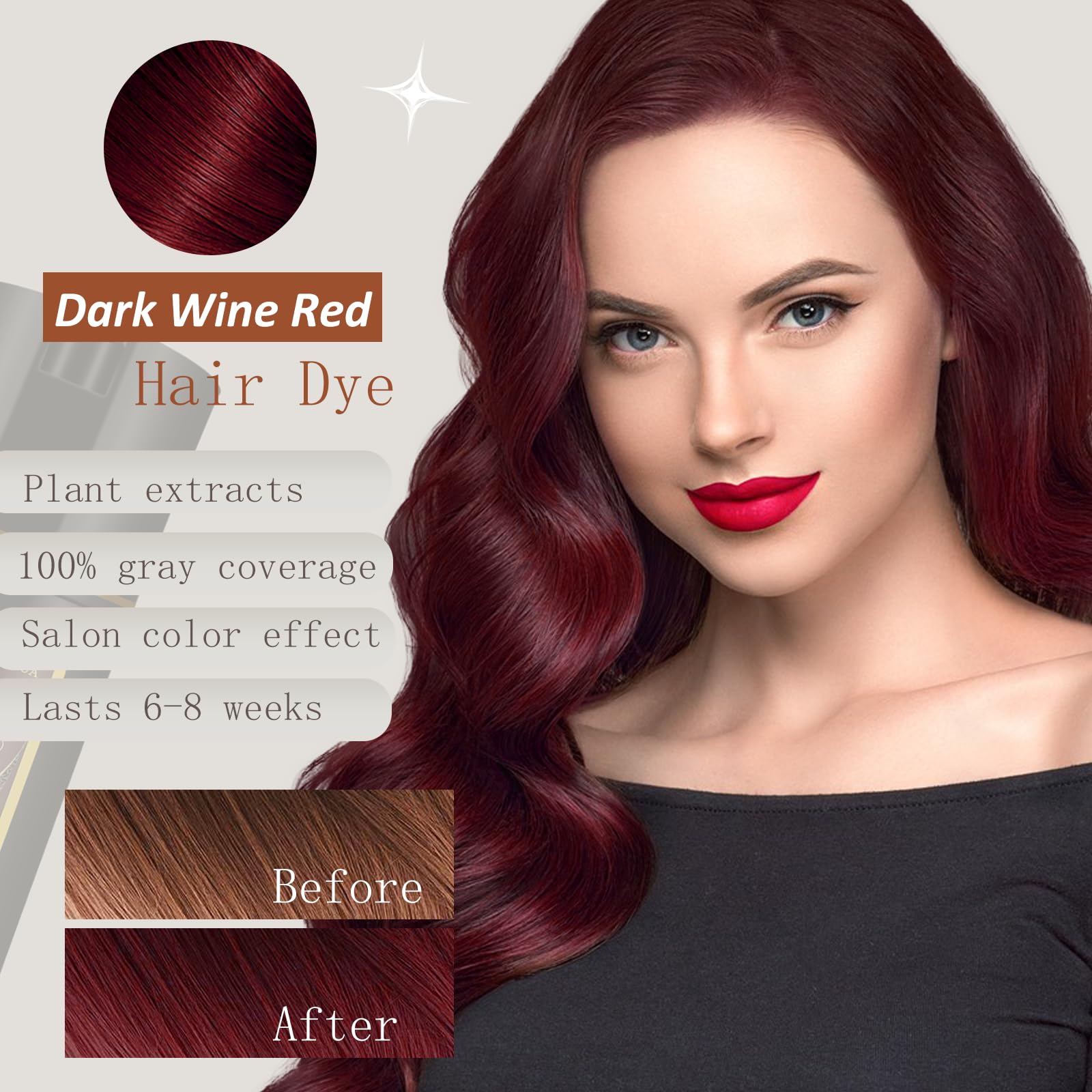 Black 3-in-1 Hair Dye for Men & Women - Long-Lasting Gray Hair Coverage, Shampoo Para Canas, Natural Color in Minutes - 16.9 Fl Oz