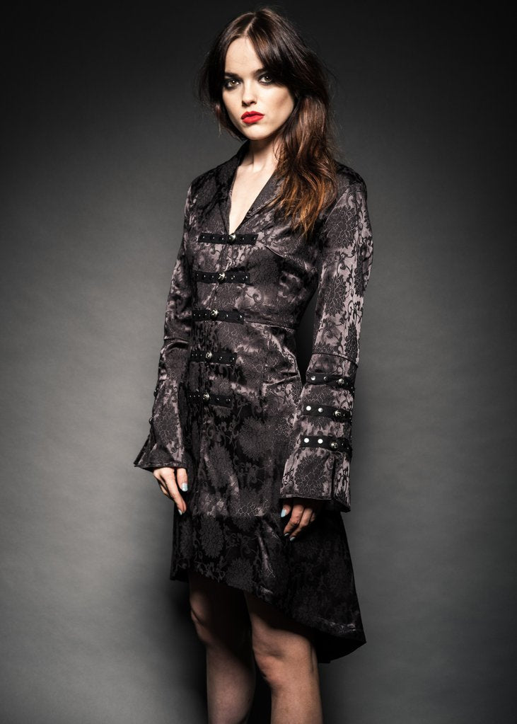 Black Brocade Gothic Pirate Coat