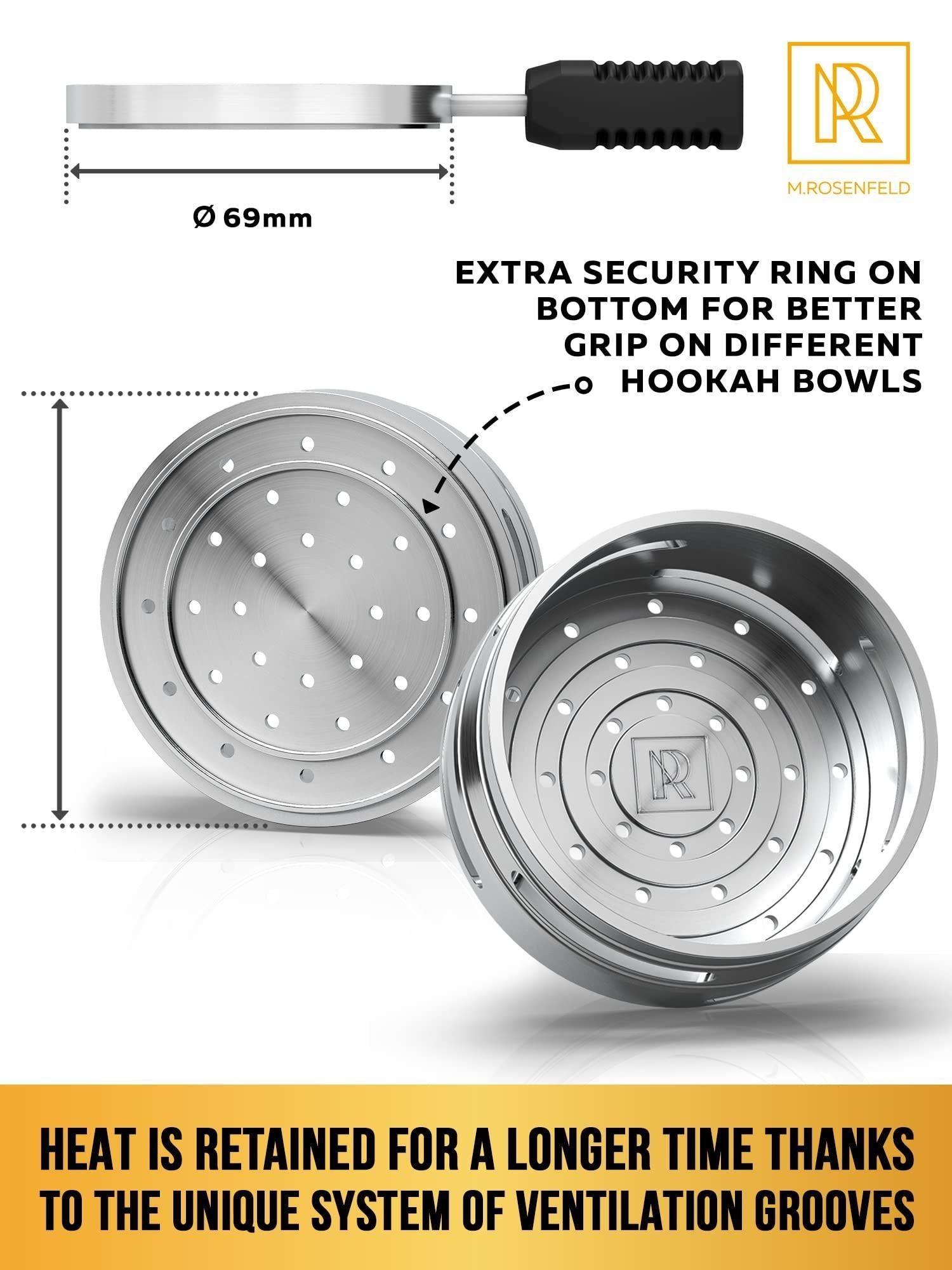 Black Hookah Bowl Set Silicone Premium Shisha Bowl Phunnel for Smoking with Hookah Tongs & Heat Management Charcoal Holder