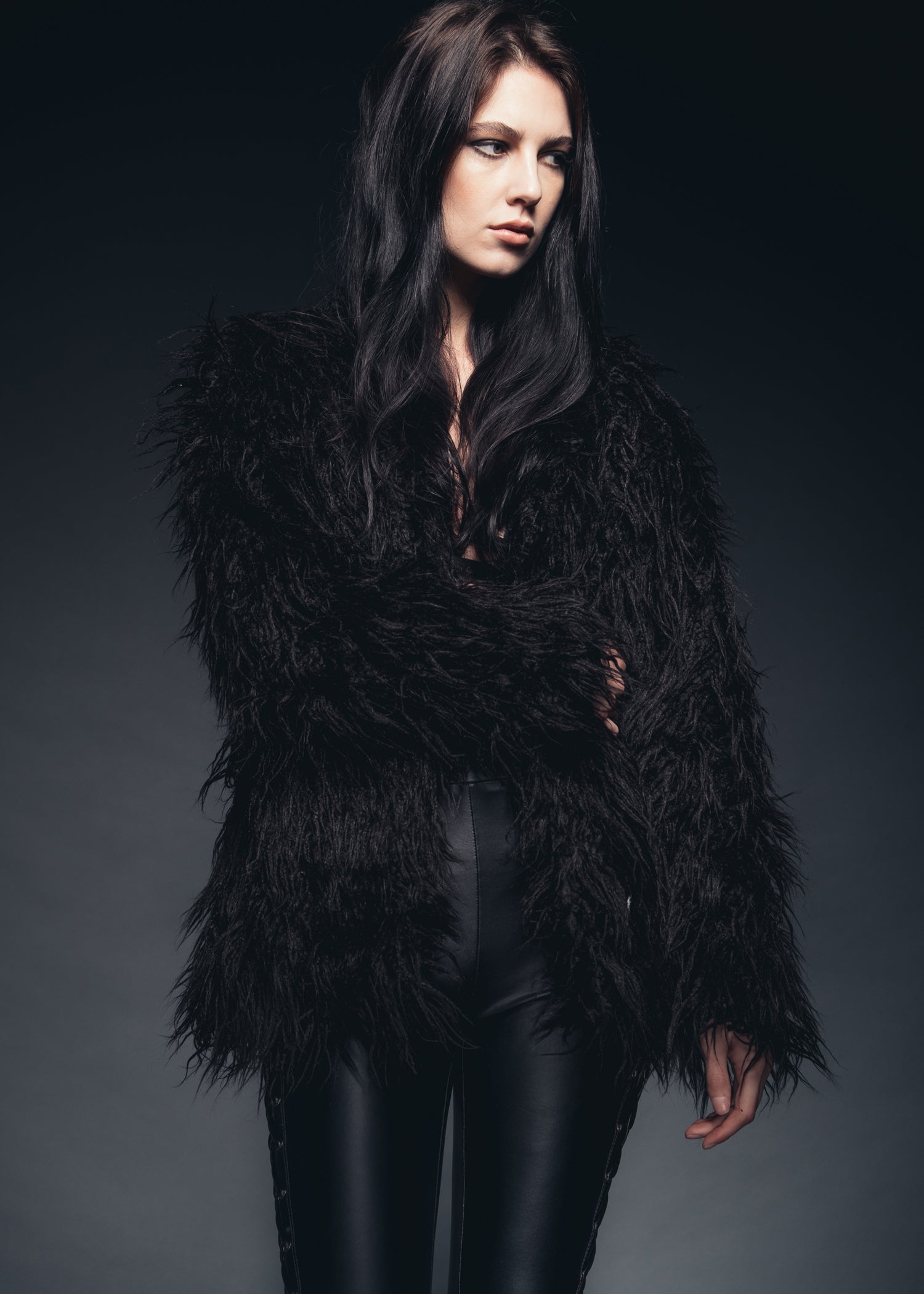 Bad Reputation Black Faux Fur Shaggy Jacket