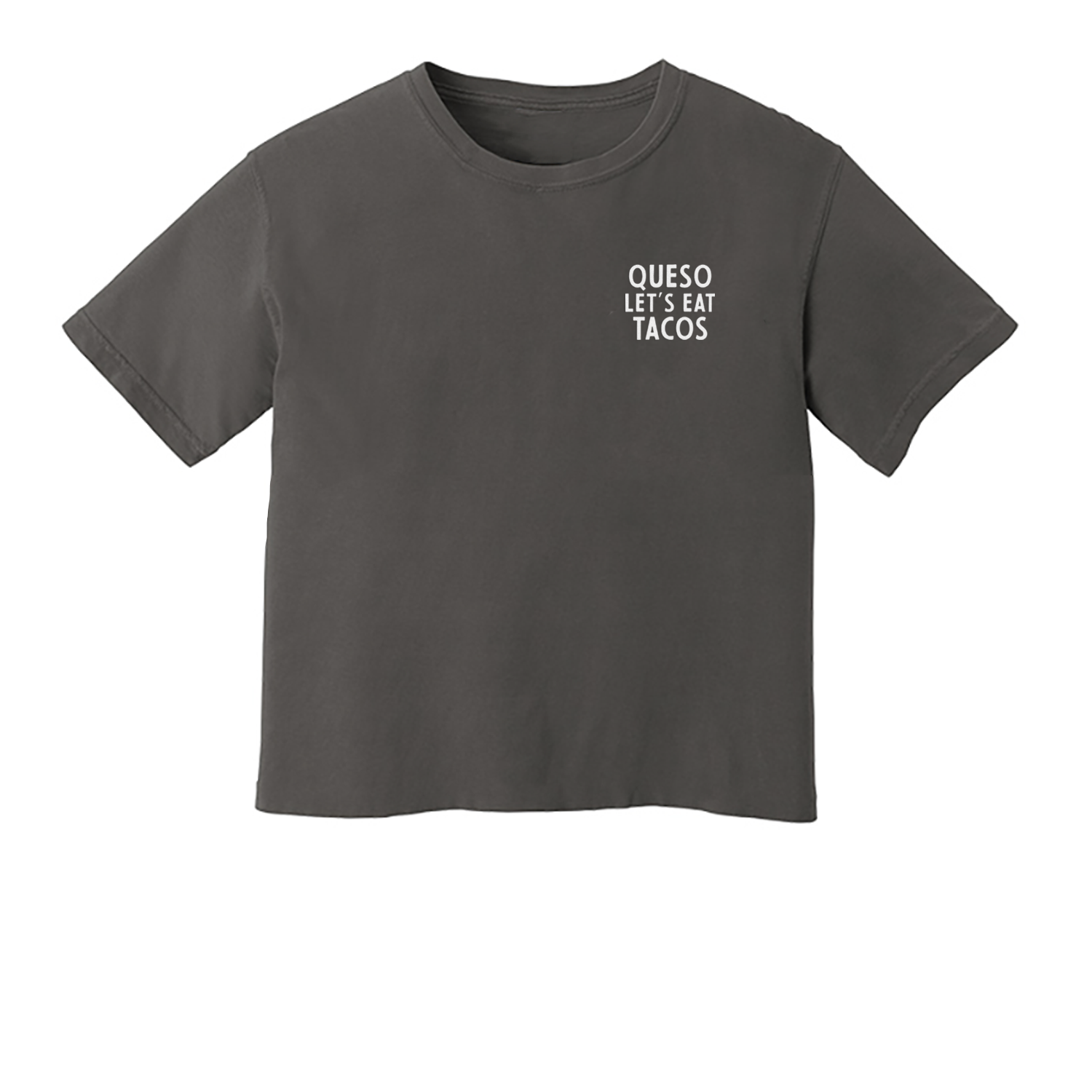 Queso Let's Eat Tacos Washed Crop Tee