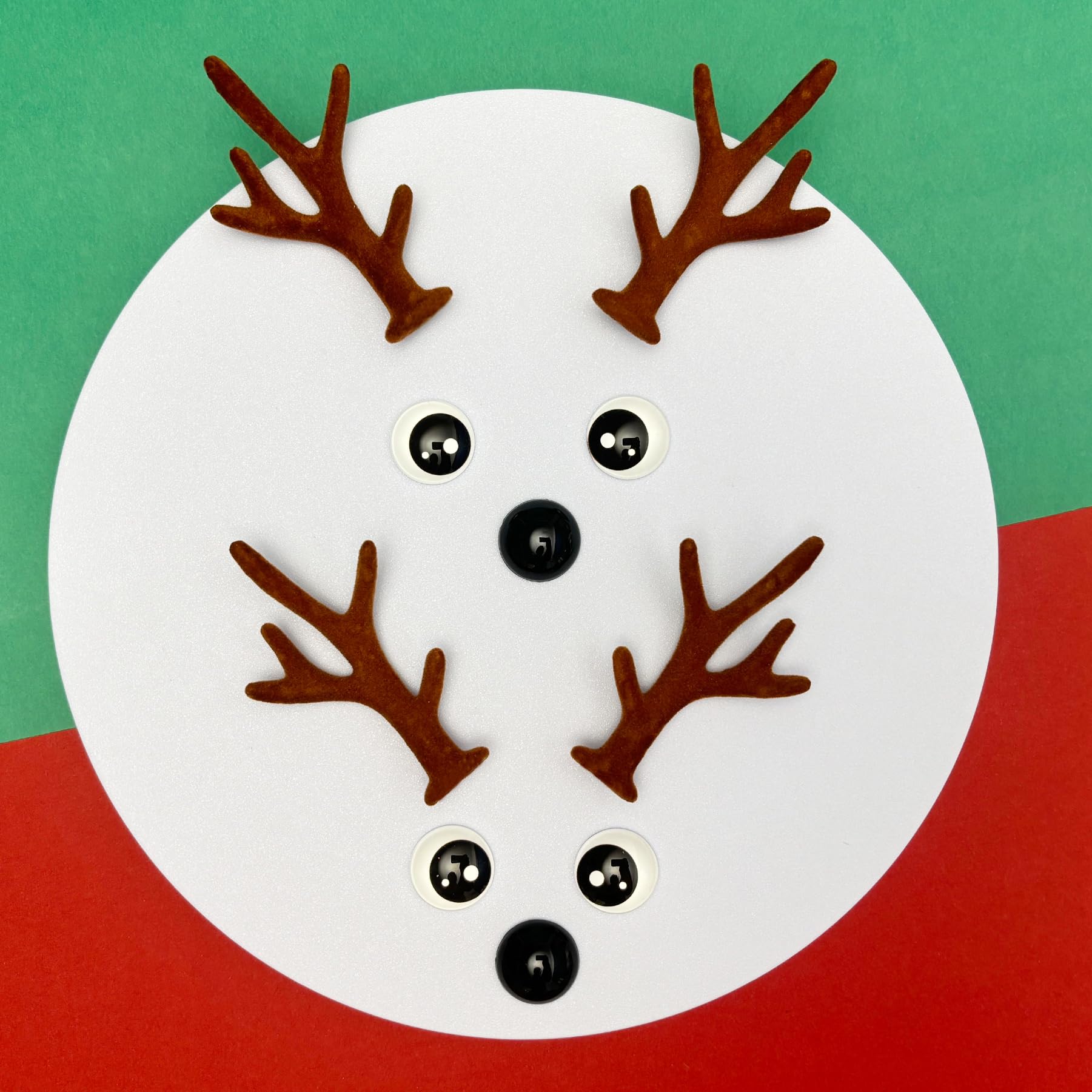 Bling Shoe Charms for Clog Sandals, 2Pairs of Lovely Reindeer Antlers, Animal Nose, Eyes Charms, Bling Glitter, Flocked Shoe Decoration Charms Accessories for Christmas Party Favor