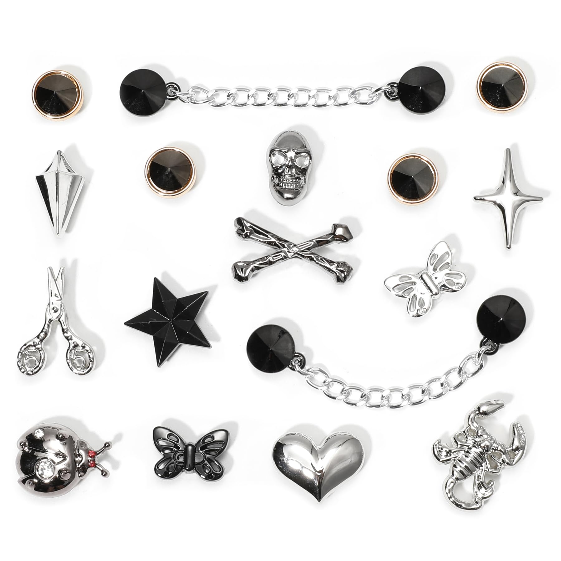 Bling Shoe Charms for Women, Sparkle Rhinestones Shoe Decoration Charms, Girly Shoe Chains for Clog Sandals, DIY Shoe Accessories for Party Favor