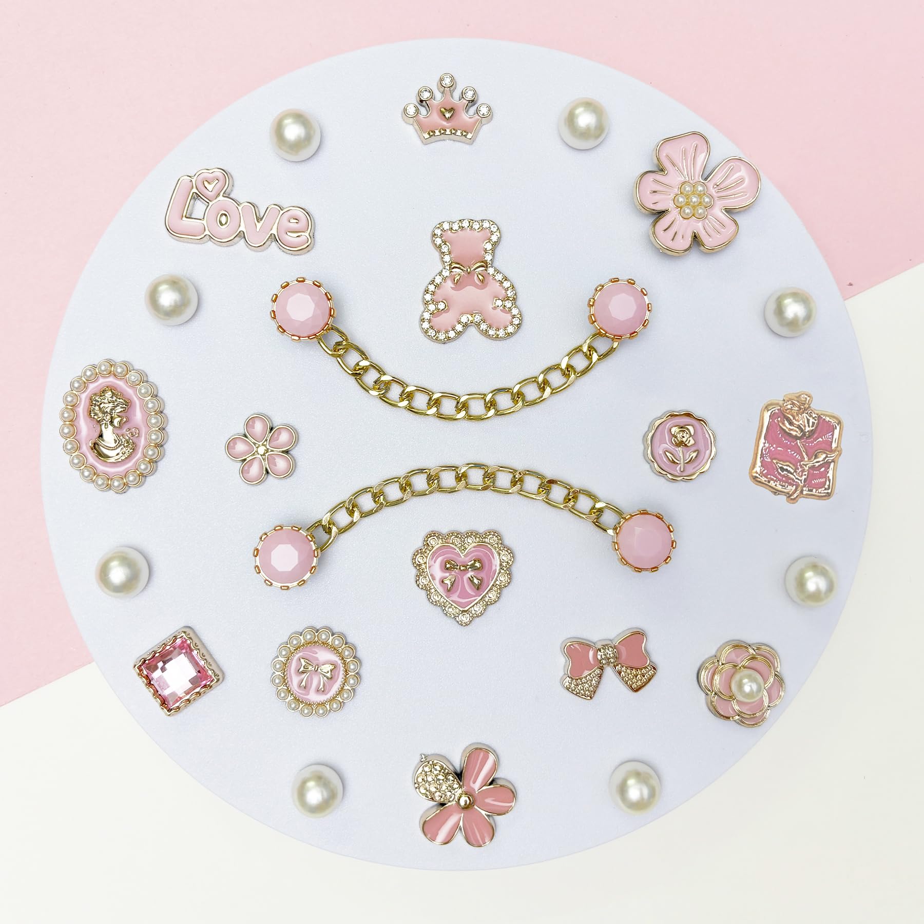 Bling Shoe Charms for Women, Sparkle Rhinestones Shoe Decoration Charms, Girly Shoe Chains for Clog Sandals, DIY Shoe Accessories for Party Favor