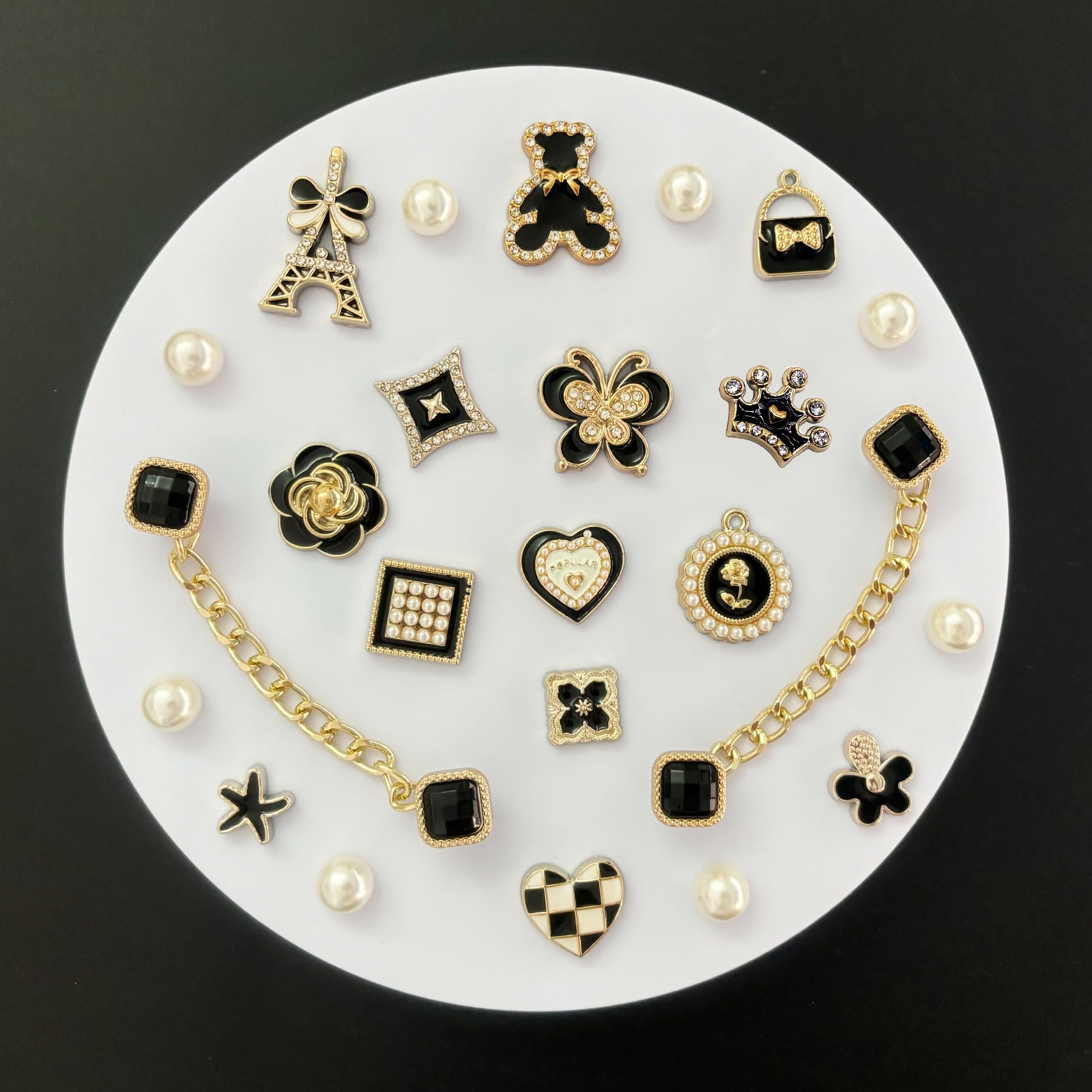 Bling Shoe Charms for Women, Sparkle Rhinestones Shoe Decoration Charms, Girly Shoe Chains for Clog Sandals, DIY Shoe Accessories for Party Favor