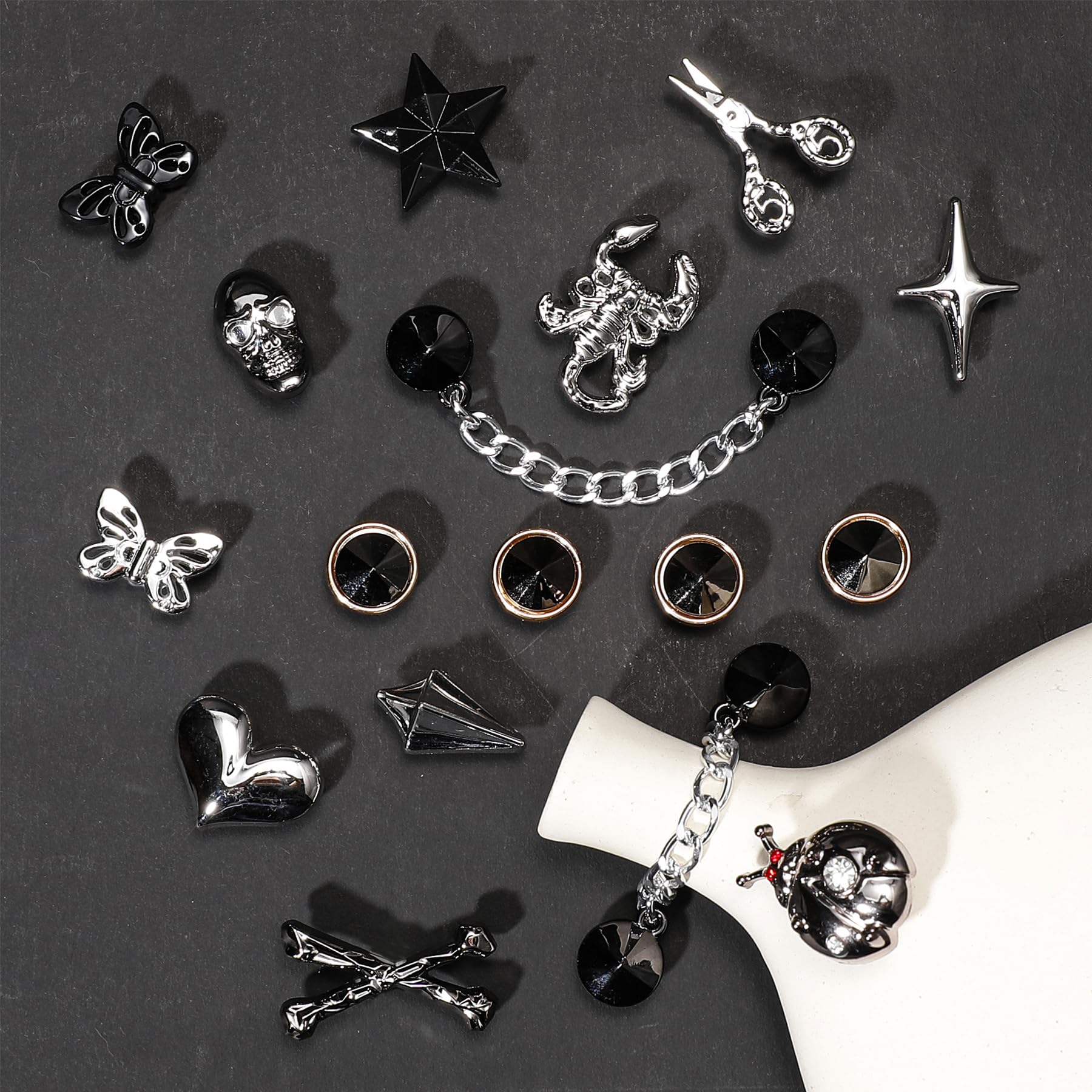 Bling Shoe Charms for Women, Sparkle Rhinestones Shoe Decoration Charms, Girly Shoe Chains for Clog Sandals, DIY Shoe Accessories for Party Favor