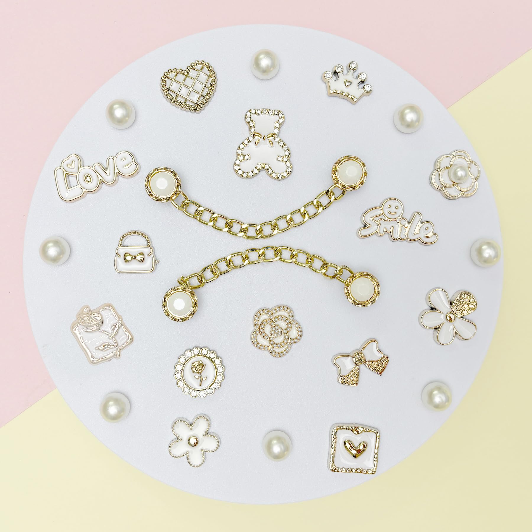 Bling Shoe Charms for Women, Sparkle Rhinestones Shoe Decoration Charms, Girly Shoe Chains for Clog Sandals, DIY Shoe Accessories for Party Favor