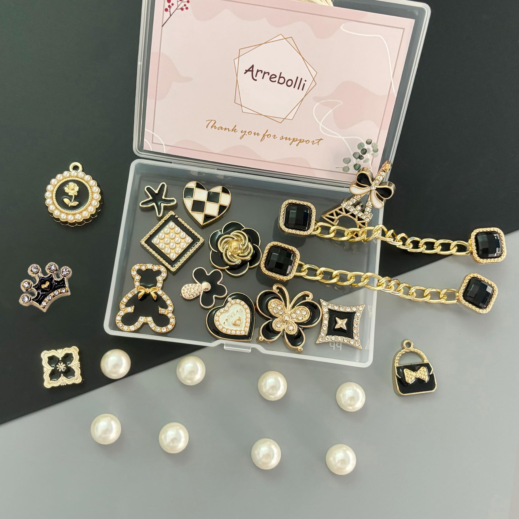 Bling Shoe Charms for Women, Sparkle Rhinestones Shoe Decoration Charms, Girly Shoe Chains for Clog Sandals, DIY Shoe Accessories for Party Favor