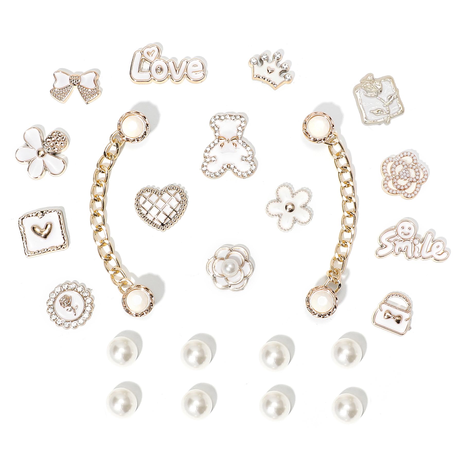 Bling Shoe Charms for Women, Sparkle Rhinestones Shoe Decoration Charms, Girly Shoe Chains for Clog Sandals, DIY Shoe Accessories for Party Favor