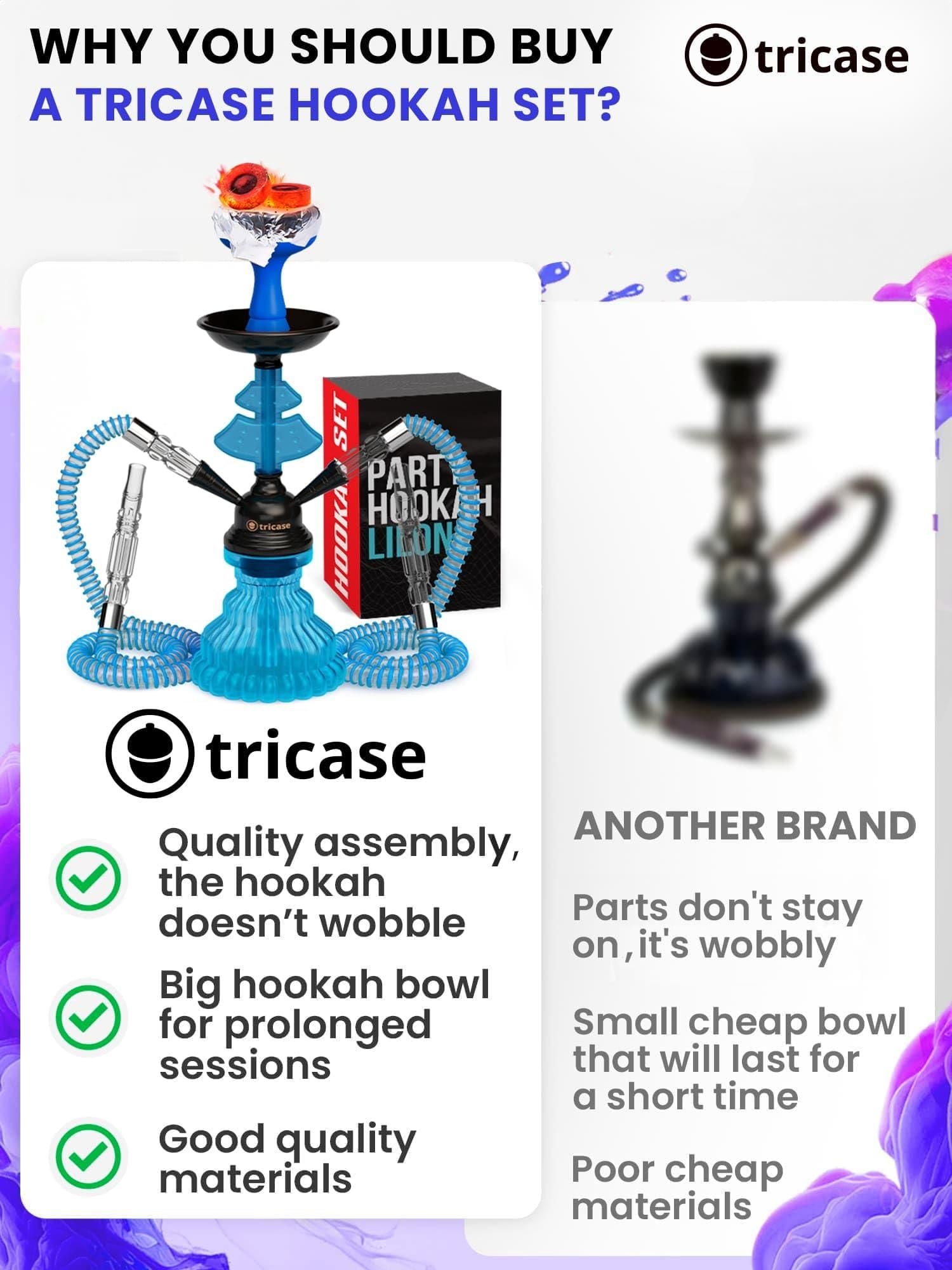 Blue Hookah set with everything Hookah Set 2 Hose Hookah LilOne