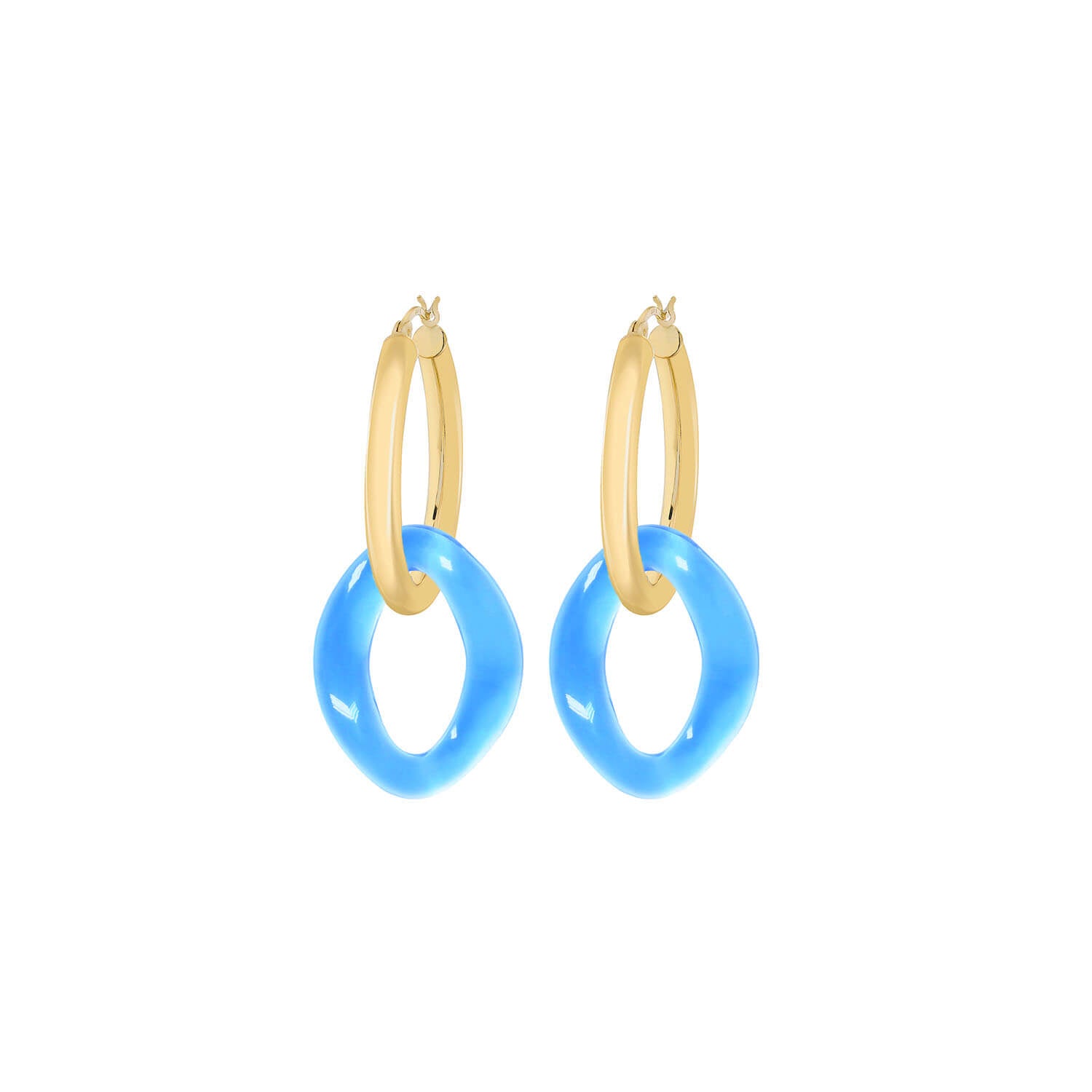 Lucite Curb Link Hoop Earrings