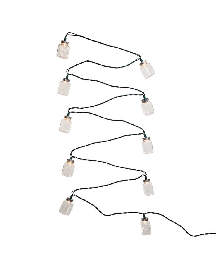 10-Light Clear Mason Jar Light Set