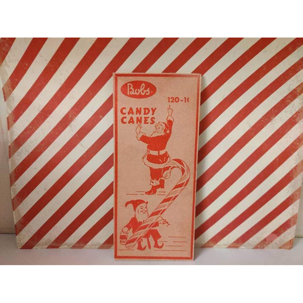 Bobs Candy Canes Christmas Box Art Wood Cutout
