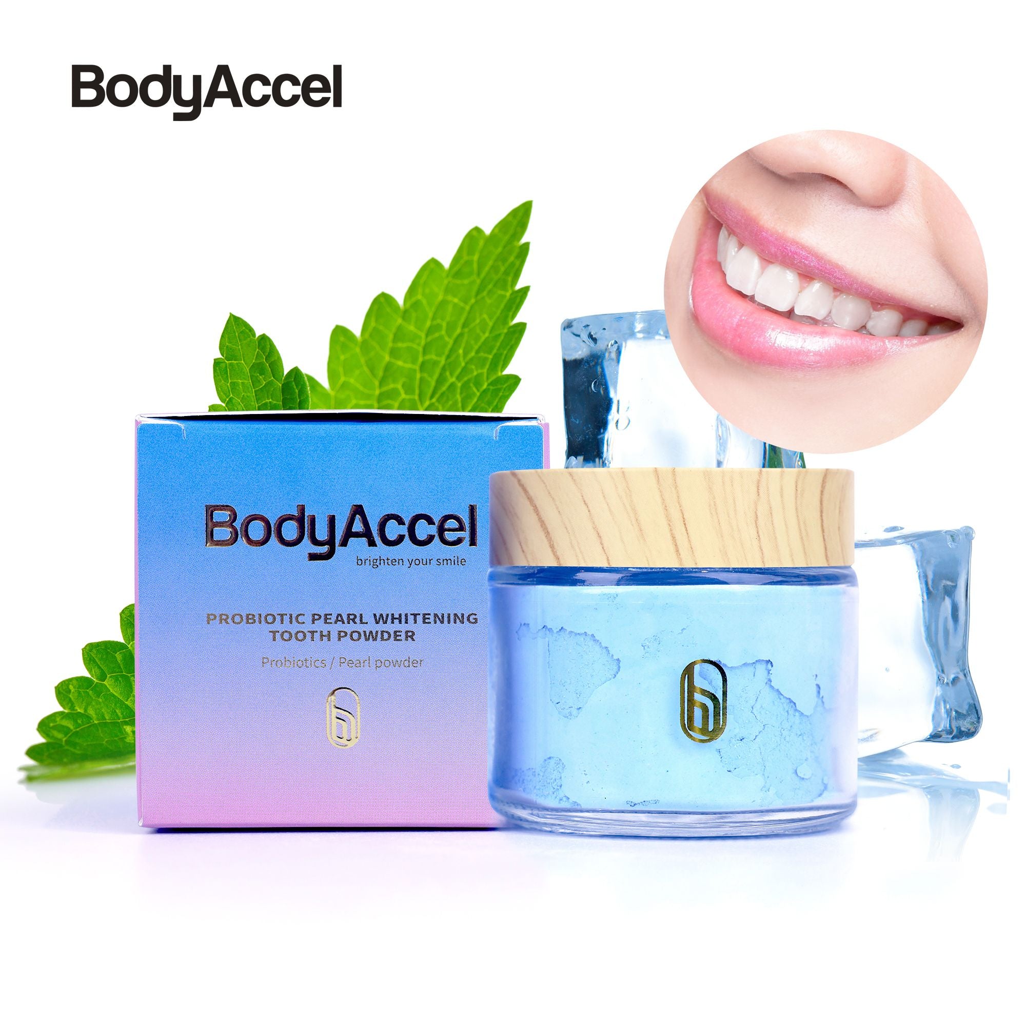 BodyAccel Teeth Whitening Powder - Dentist-Approved & Enamel-Safe |Tea, Coffee, Wine & Smoking Stain Remover | Non-Sensitive Formula | Cool Mint FlavourTemu platform cannot sell this product