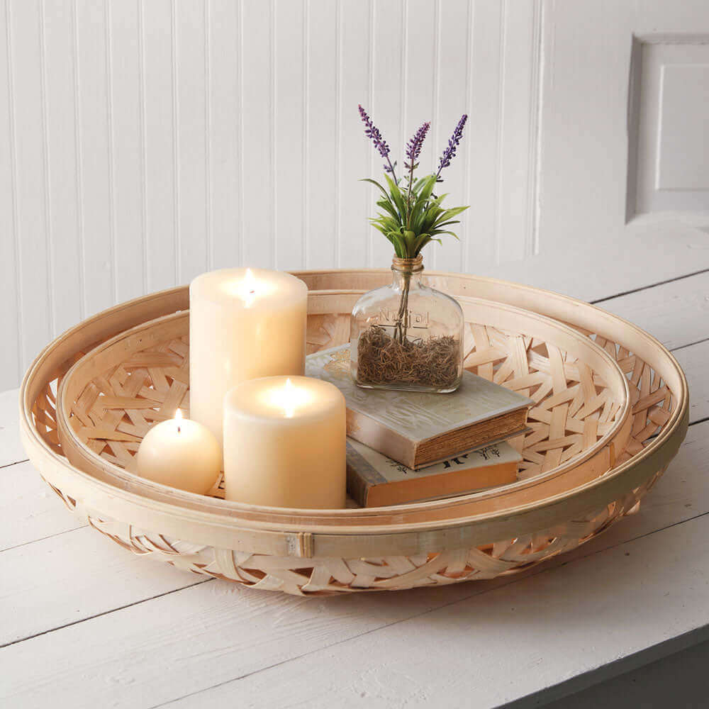 Boho Tobacco Basket Trays (Set of 2)