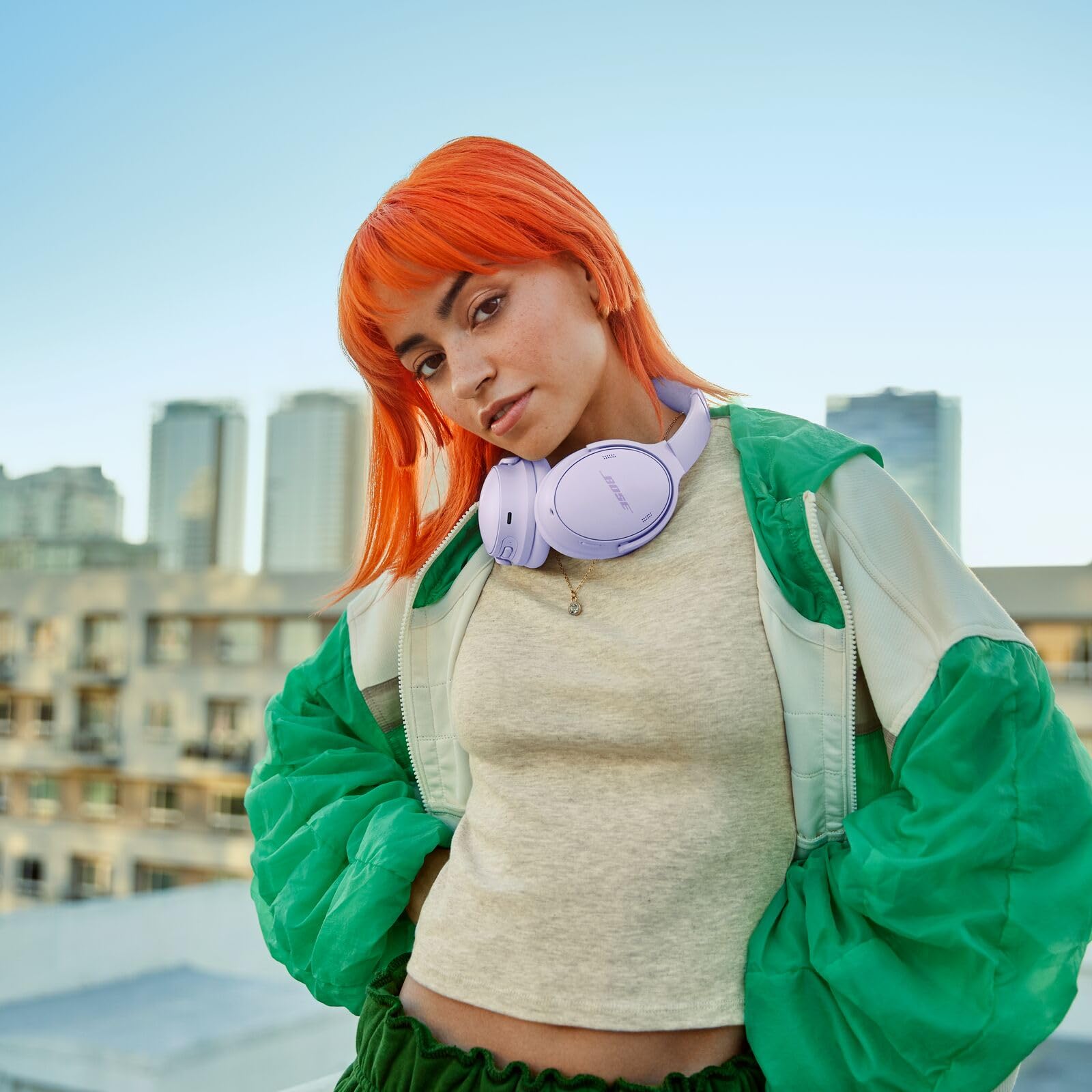 Bose QuietComfort Bluetooth Headphones, Wireless Headphones with Active Over Ear Noise Cancelling and Mic, Deep Bass, Up to 24 Hours of Playtime, Blue Dusk - Limited Edition Color