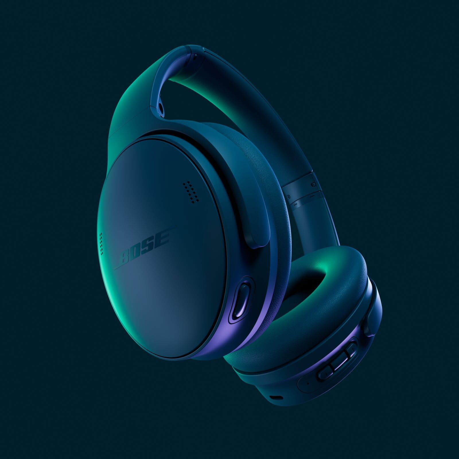 Bose QuietComfort Bluetooth Headphones, Wireless Headphones with Active Over Ear Noise Cancelling and Mic, Deep Bass, Up to 24 Hours of Playtime, Blue Dusk - Limited Edition Color