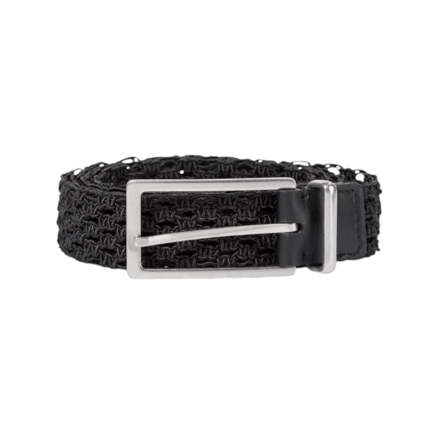 Bottega Veneta  Macramé  Woven Belt, Black