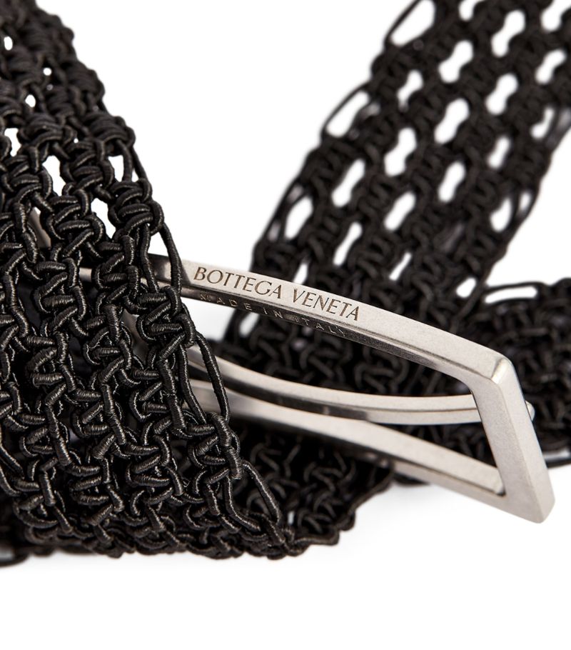 Bottega Veneta  Macramé  Woven Belt, Black