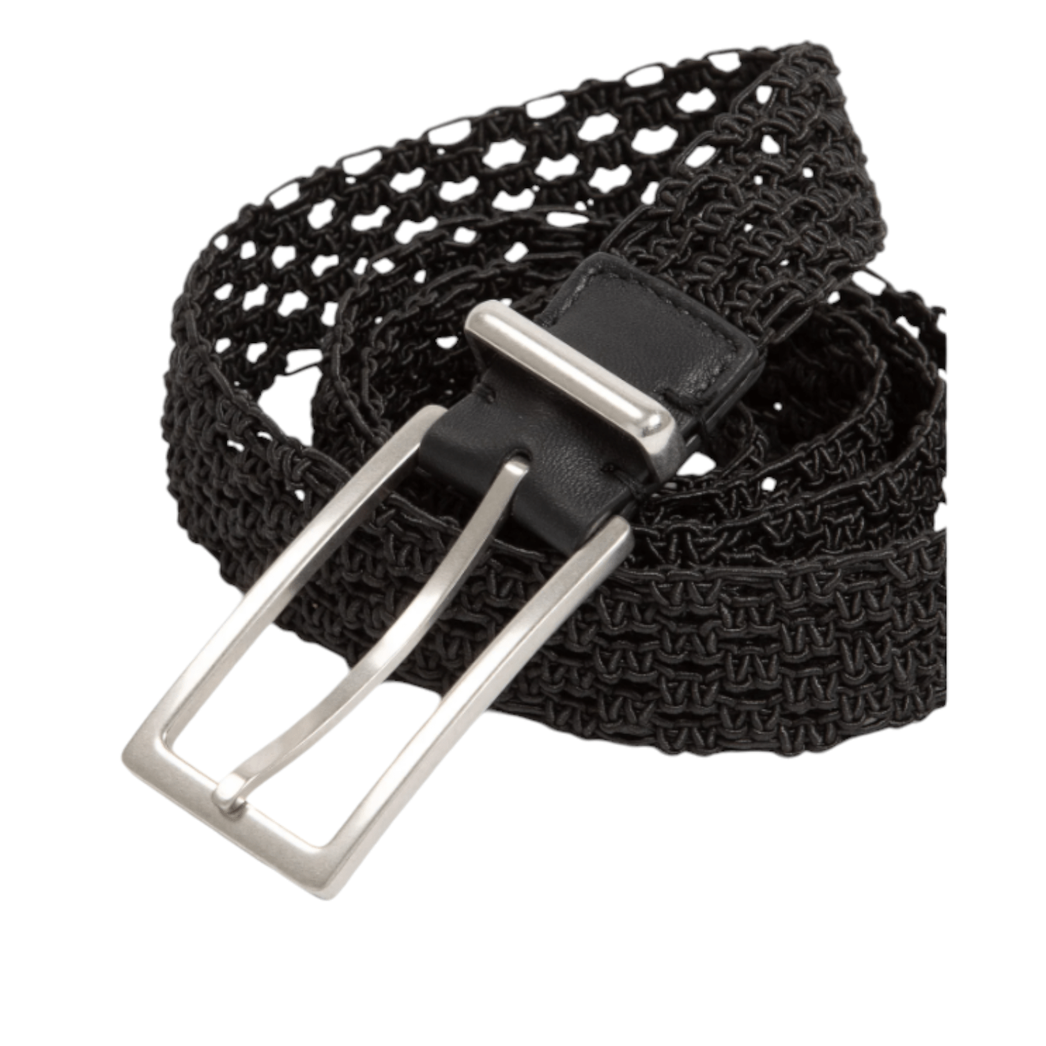 Bottega Veneta  Macramé  Woven Belt, Black