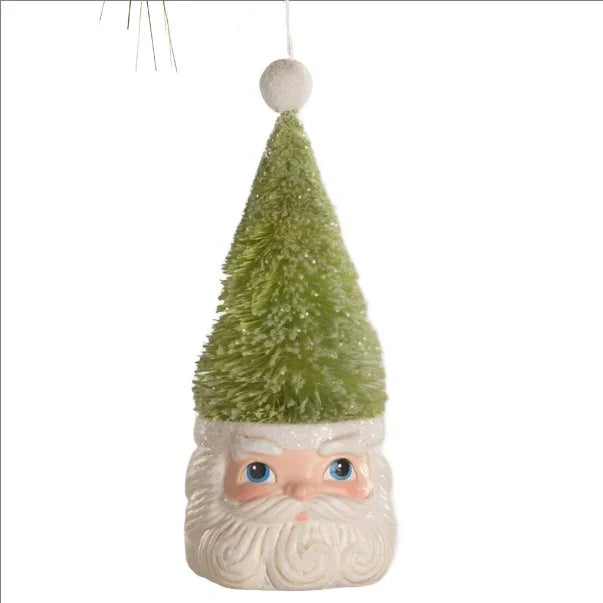 Bottle Brush Santa Green Ornament by Bethany Lowe Designs