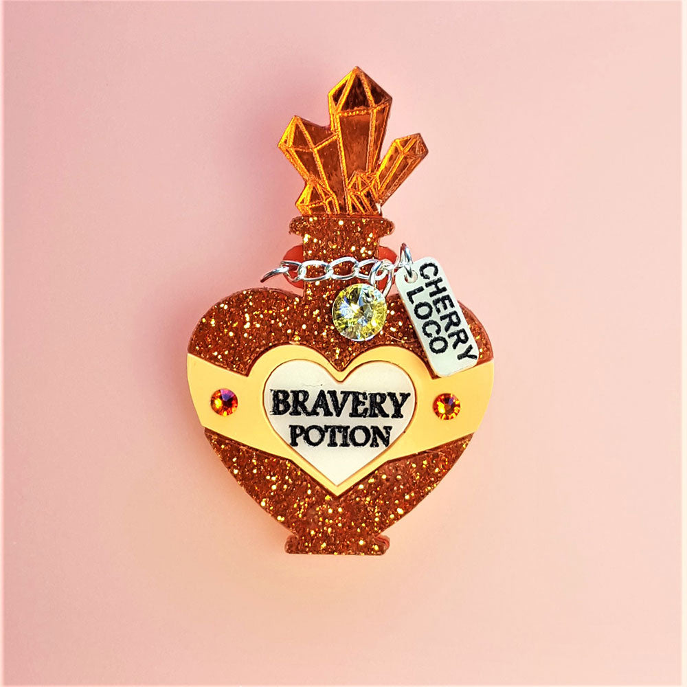 Bravery Potion Brooch by Cherryloco Jewellery