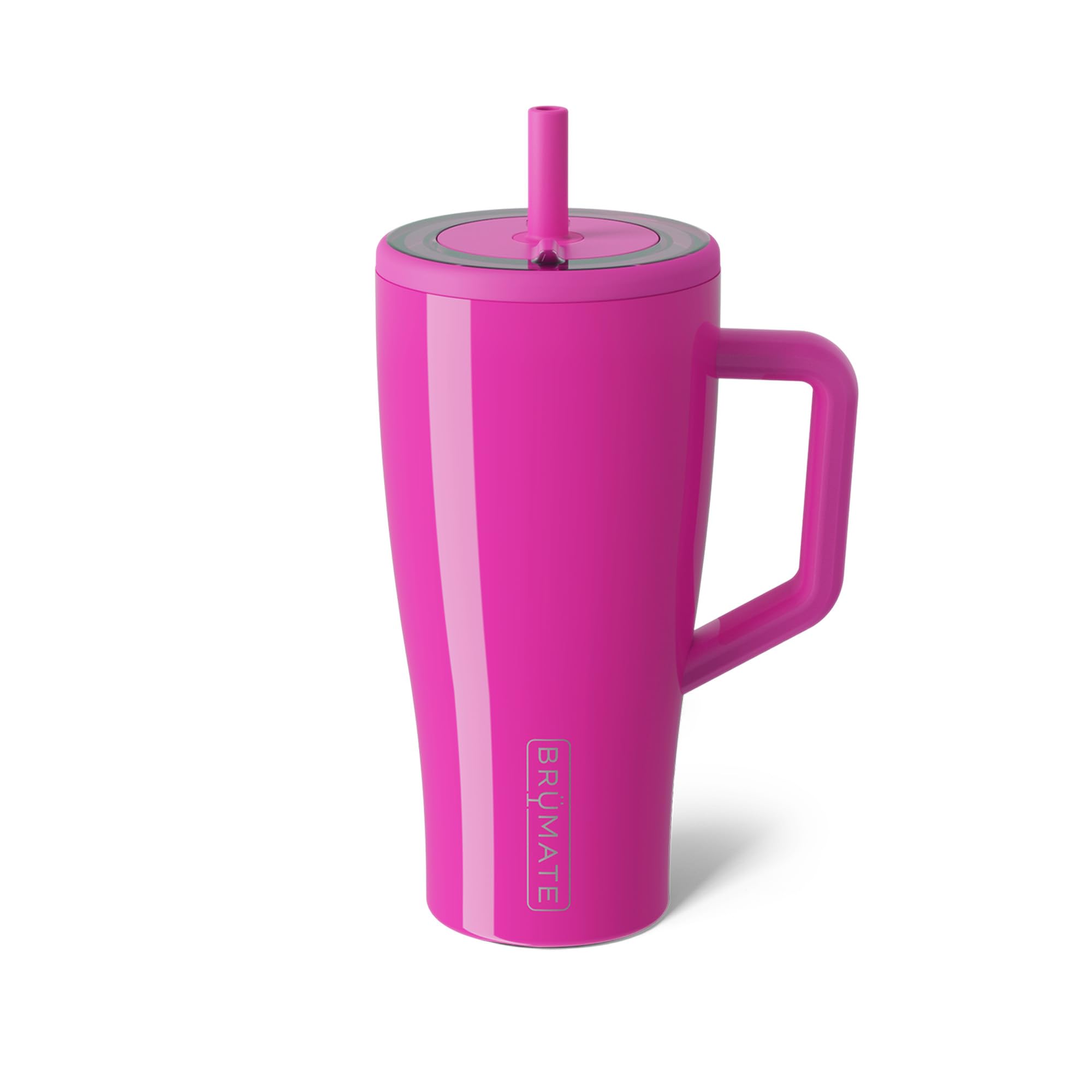 BrüMate Era 40 oz Tumbler with Handle and Straw | 100% Leakproof Insulated Tumbler with Lid and Straw | Made of Stainless Steel | Cup Holder Friendly Base | 40oz (Mocha)