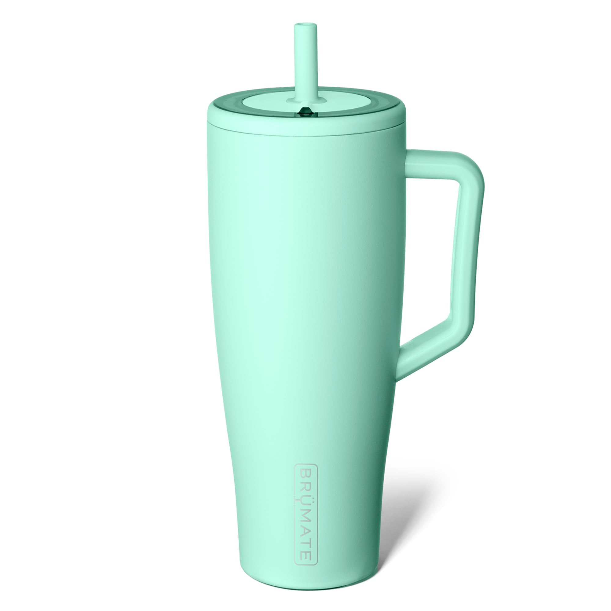 BrüMate Era 40 oz Tumbler with Handle and Straw | 100% Leakproof Insulated Tumbler with Lid and Straw | Made of Stainless Steel | Cup Holder Friendly Base | 40oz (Mocha)