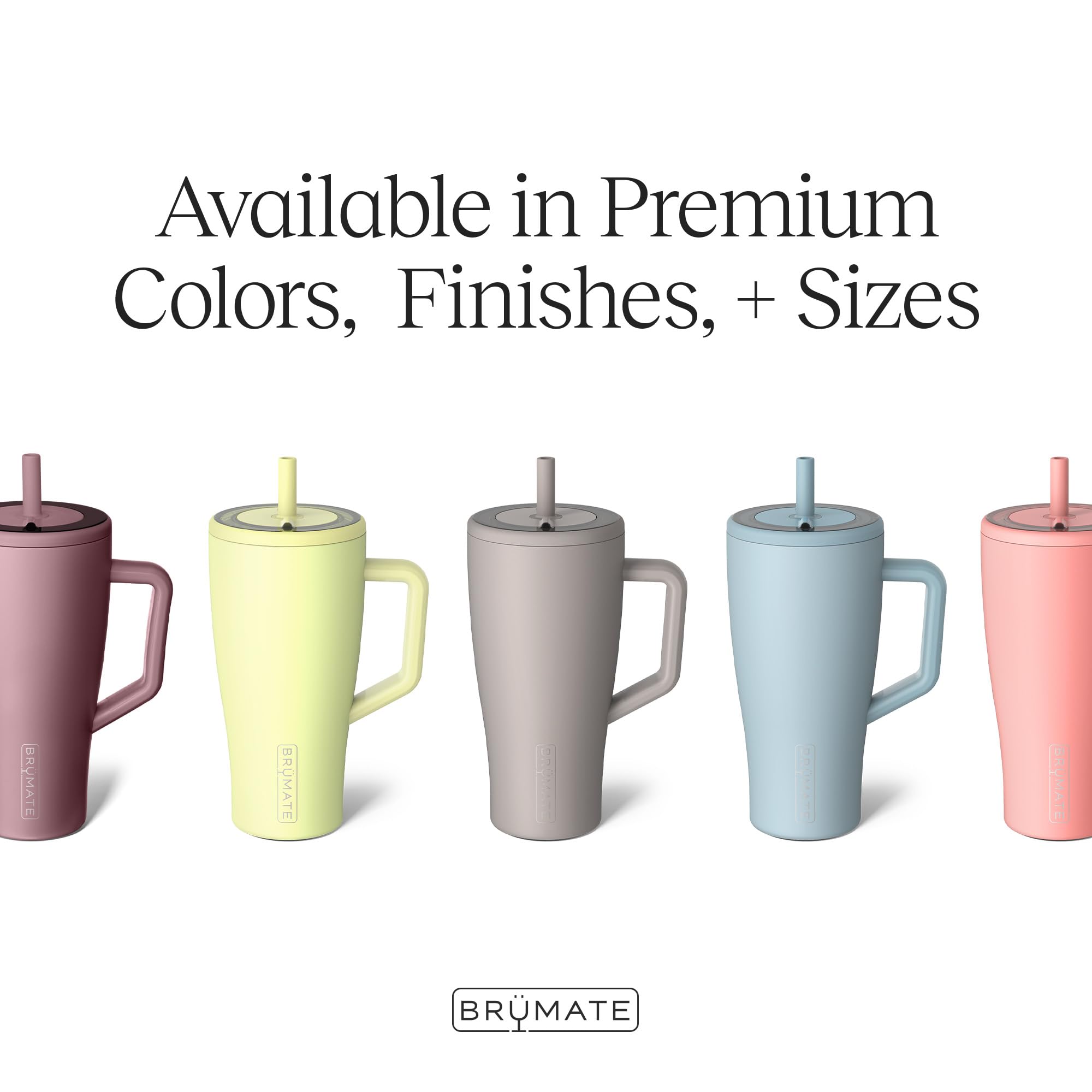 BrüMate Era 40 oz Tumbler with Handle and Straw | 100% Leakproof Insulated Tumbler with Lid and Straw | Made of Stainless Steel | Cup Holder Friendly Base | 40oz (Mocha)