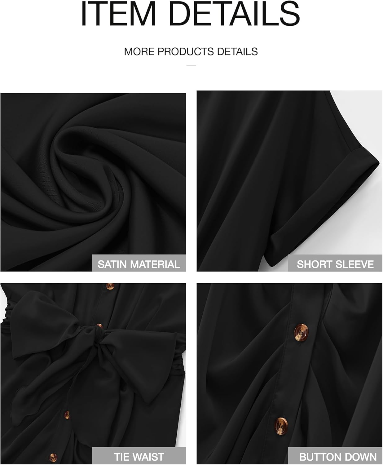 BTFBM Women Button Down Ruched Shirt Dresses Satin Short Sleeve Lapel V Neck Summer Maxi Dress 2025 Party Wedding Guest