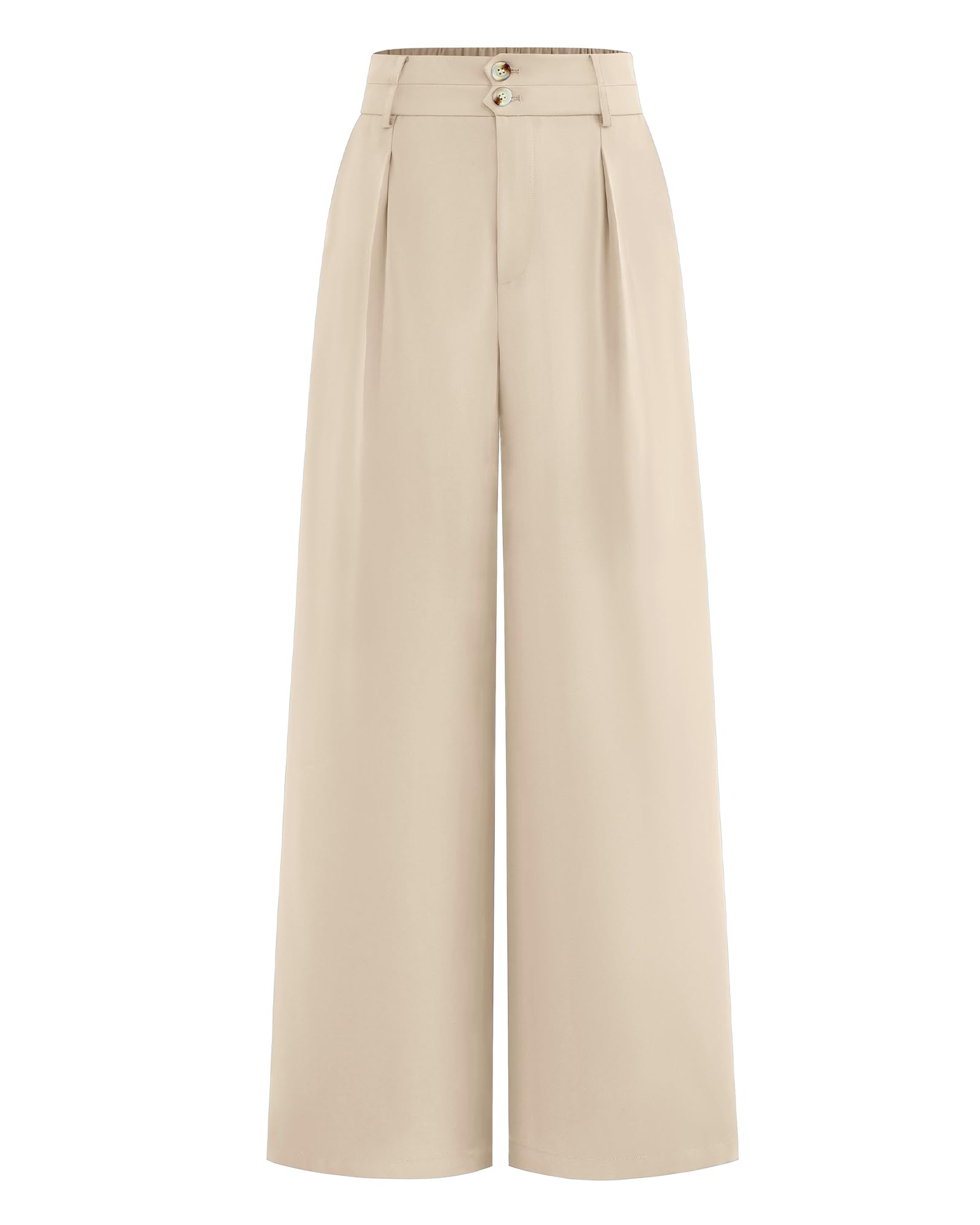 BTFBM Women Wide Leg Dress Pants 2025 High Waisted Button Pleated Business Casual Trousers Office Work Palazzo Pants