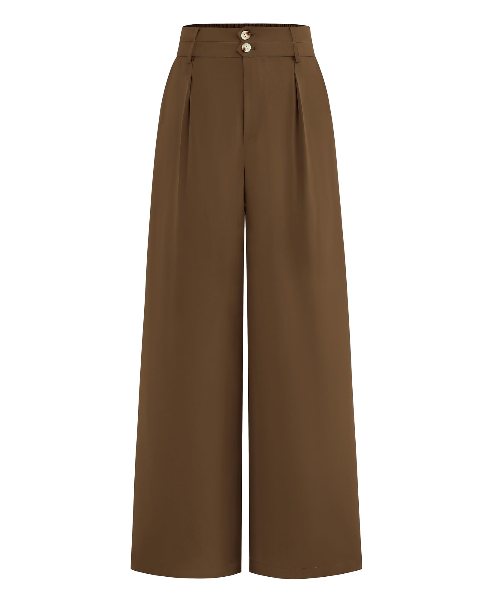 BTFBM Women Wide Leg Dress Pants 2025 High Waisted Button Pleated Business Casual Trousers Office Work Palazzo Pants