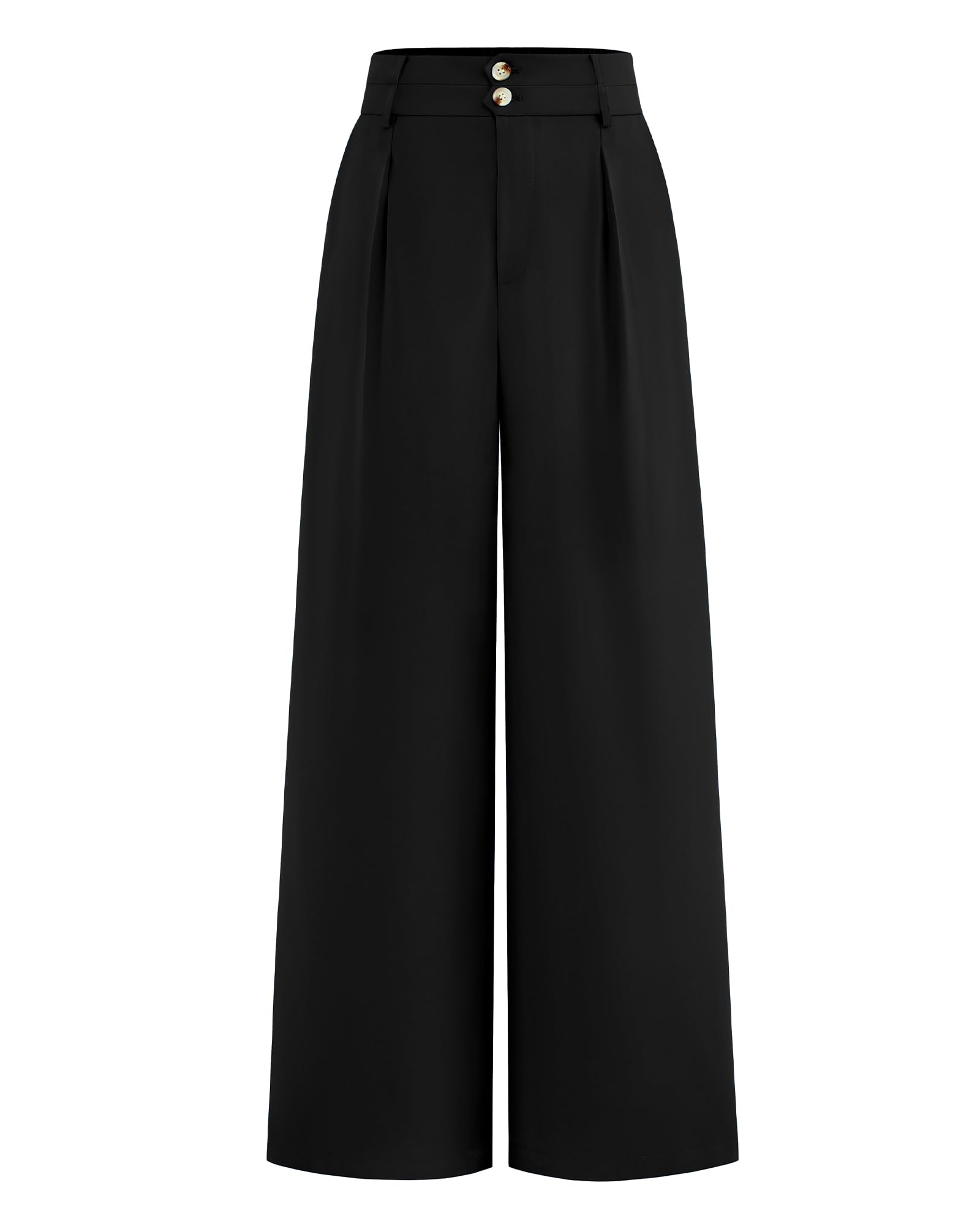 BTFBM Women Wide Leg Dress Pants 2025 High Waisted Button Pleated Business Casual Trousers Office Work Palazzo Pants