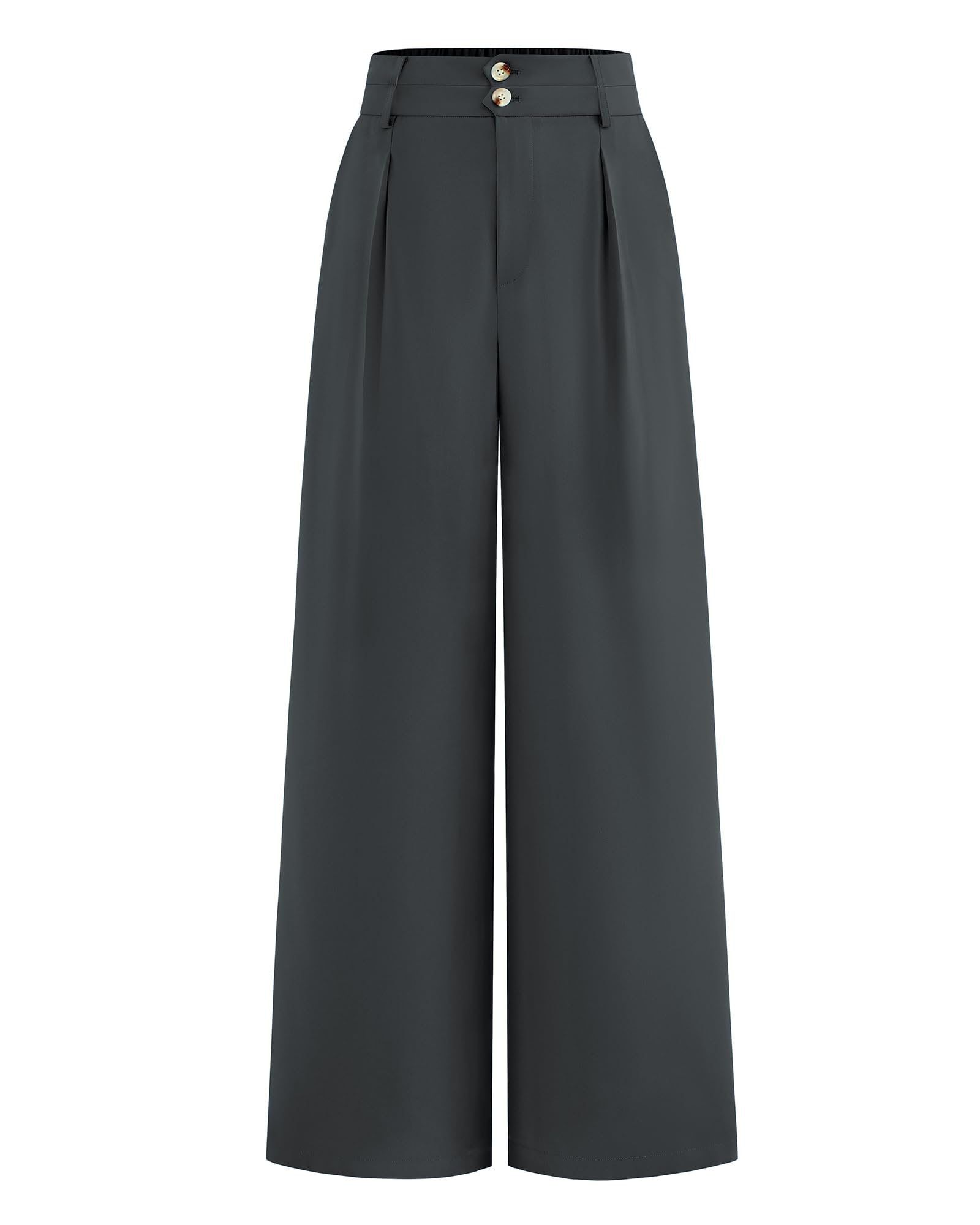 BTFBM Women Wide Leg Dress Pants 2025 High Waisted Button Pleated Business Casual Trousers Office Work Palazzo Pants