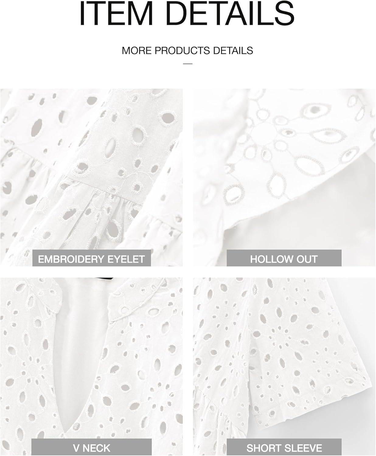 BTFBM Womens Boho Summer Dresses 2025 Resort V Neck Short Sleeve Hollow Out Lace Ruffle Casual Beach Mini Vacation Dress