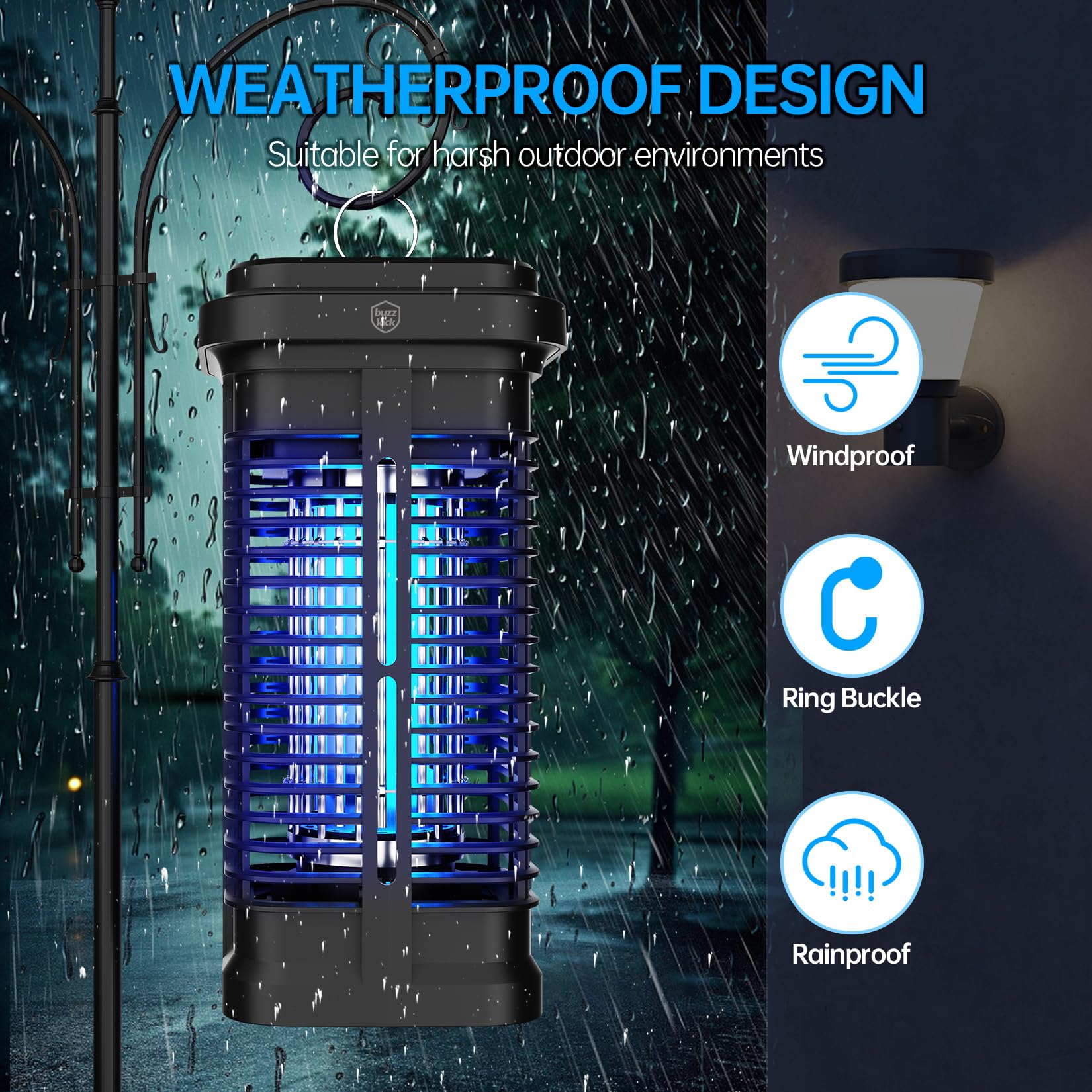 Bug Zapper Indoor, Fly Zappers Electric Mosquitoes Insect Gant Fruit Flies Moth Traps with 4200V for Home Living Room Bedroom Kitchen Backyard Patio Garage Office Camping