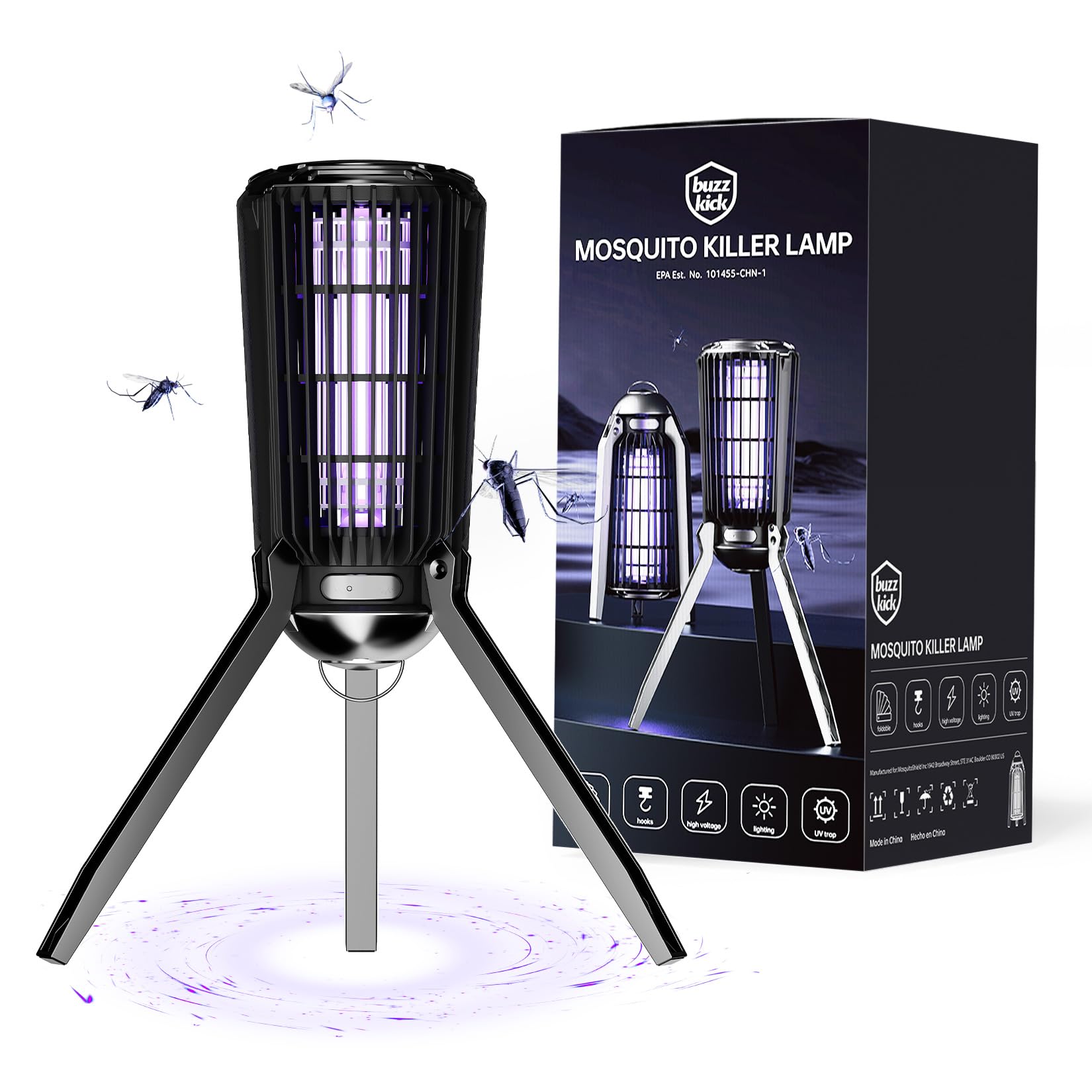 Bug Zapper Indoor, Fly Zappers Electric Mosquitoes Insect Gant Fruit Flies Moth Traps with 4200V for Home Living Room Bedroom Kitchen Backyard Patio Garage Office Camping