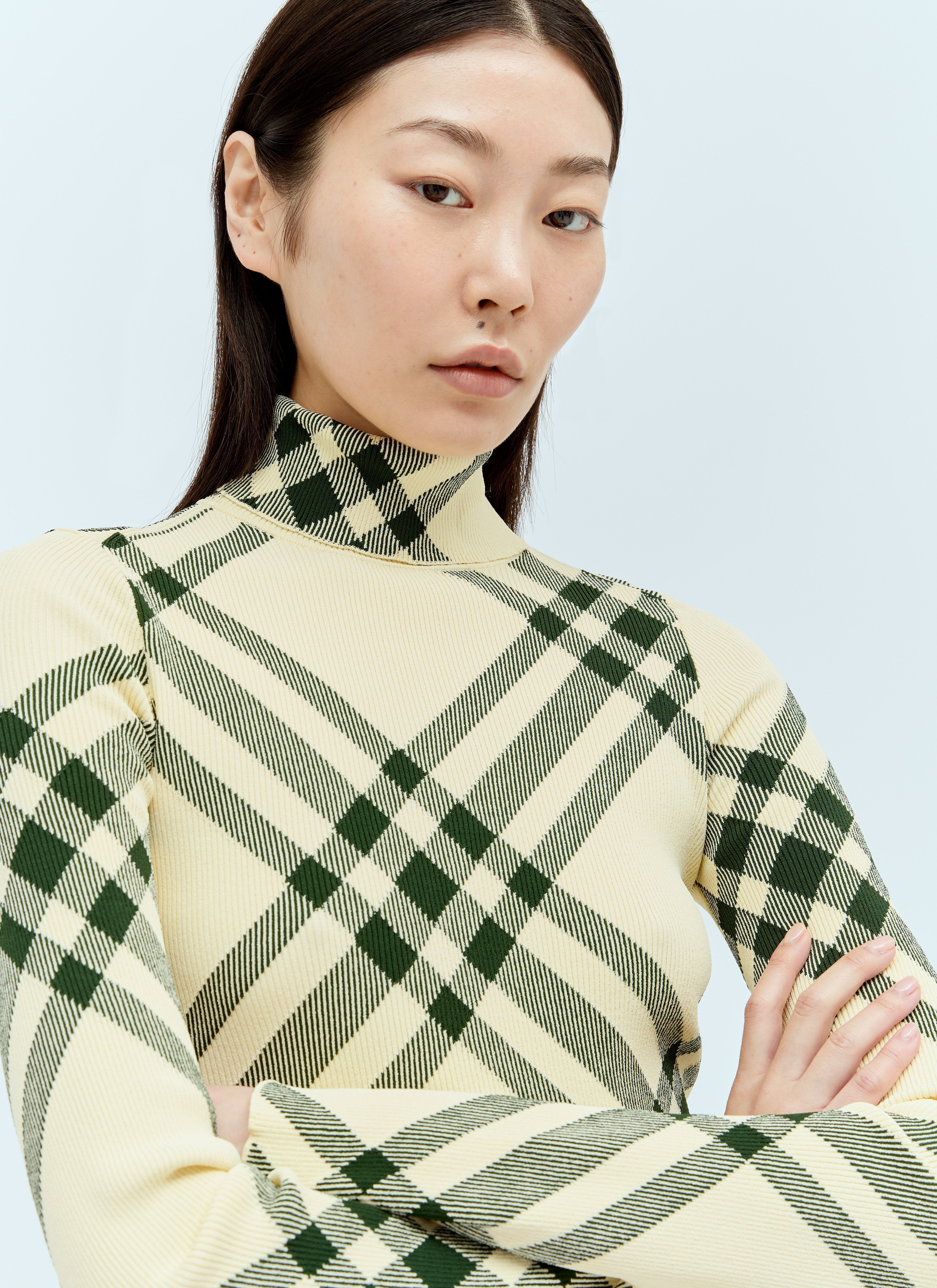 Burberry Women Ribbed Check Sweater