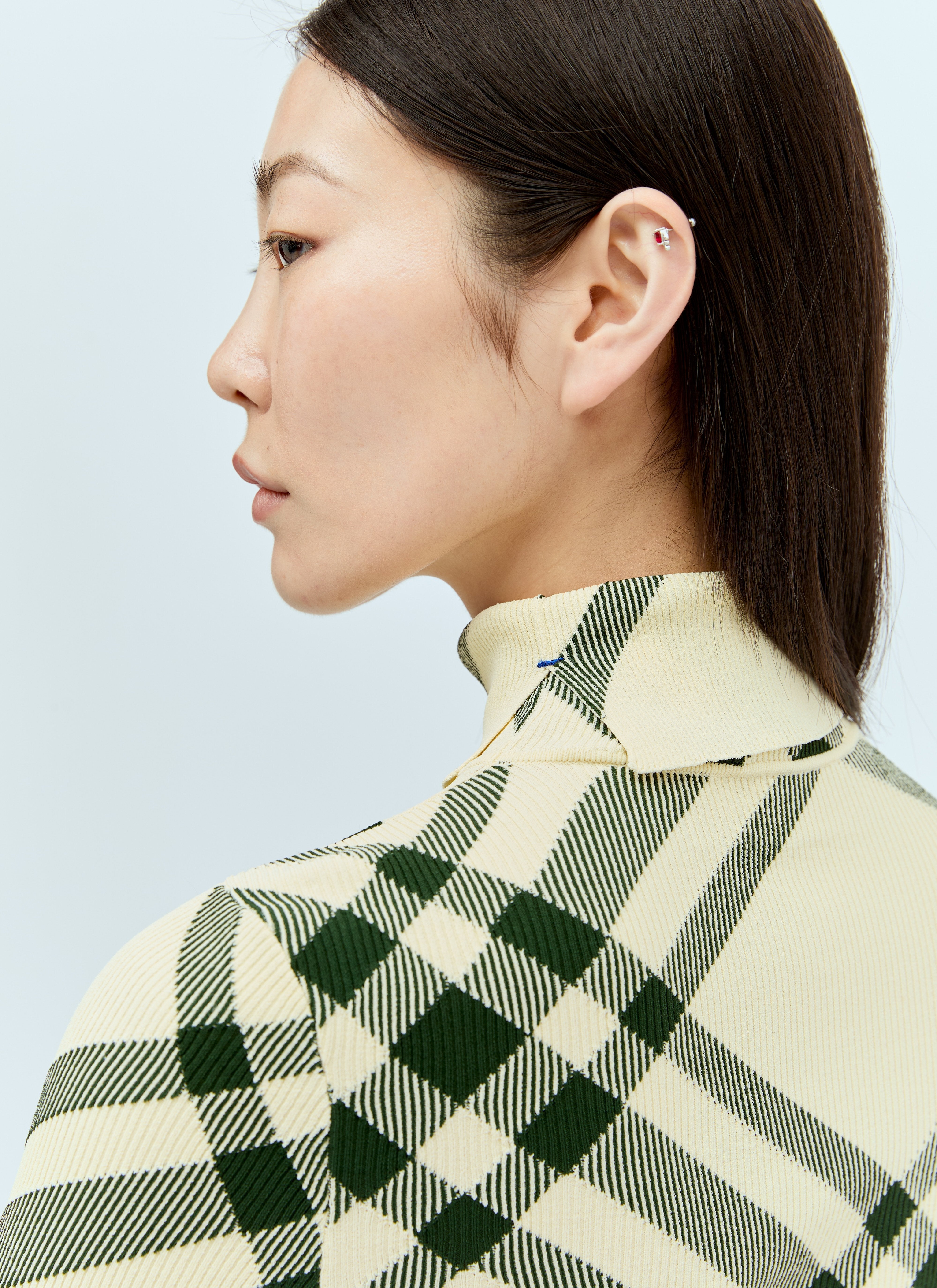 Burberry Women Ribbed Check Sweater