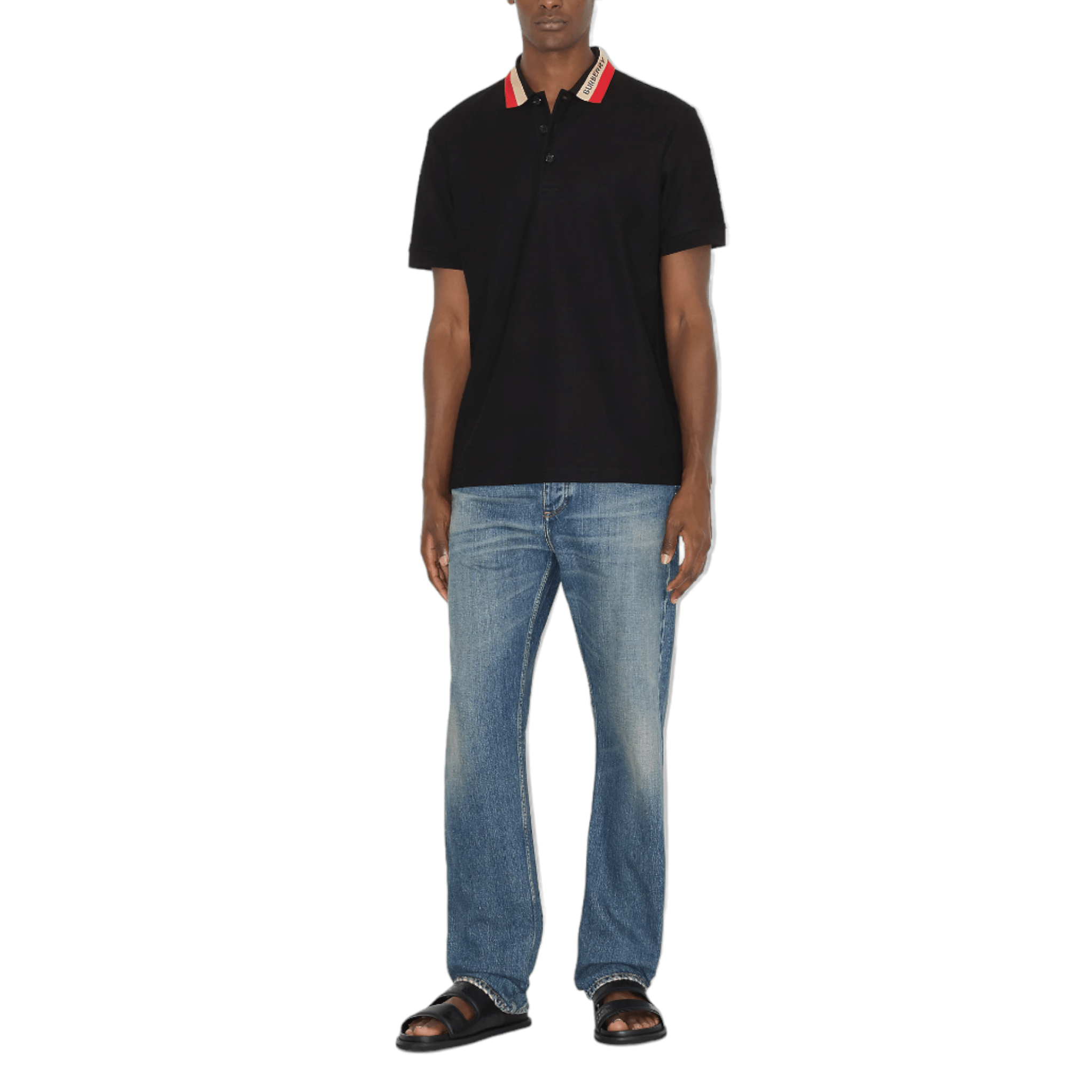 Burberry Contrast Collar Cotton Piqué Polo Shirt