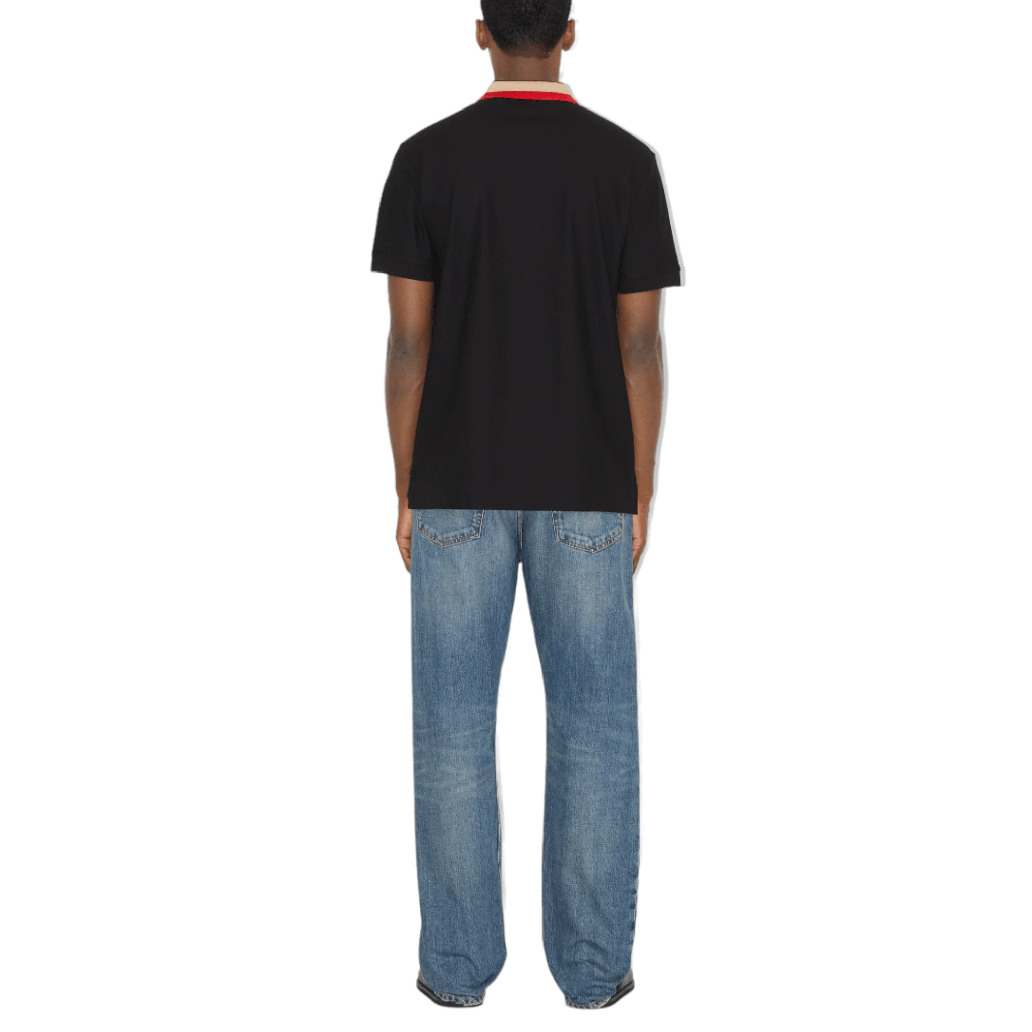 Burberry Contrast Collar Cotton Piqué Polo Shirt