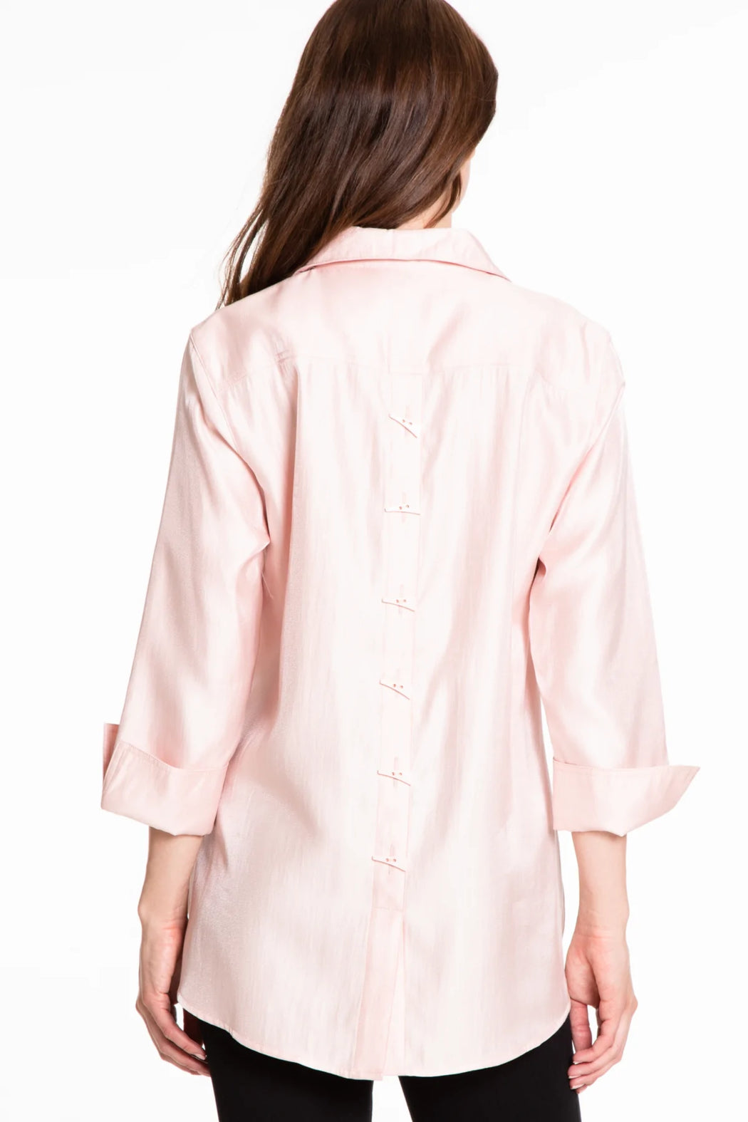 BUTTON FRONT HI-LO SHIRT - DUSTY PINK