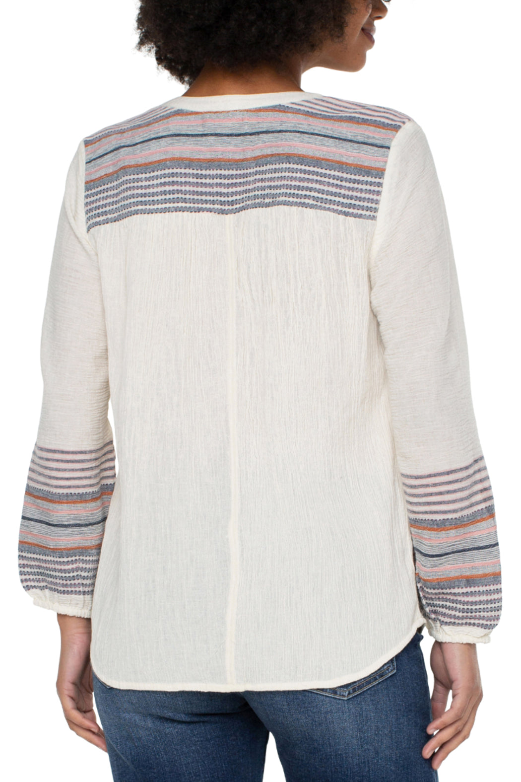 Button Front Shirred Blouse