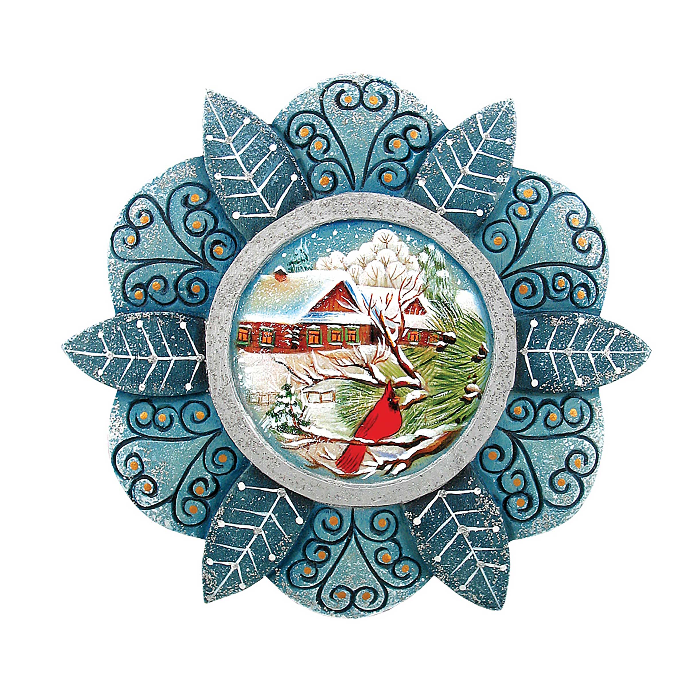 Cardinal Snowfall Sculpted Hand-Painted Christmas Ornament by G. DeBrekht - Wildlife Holiday Decor - 6102180