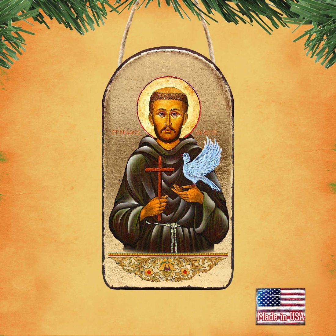 Saint Francis Religious Christian Sacred Icon Ornament - Inspirational Icon Decor - 87024