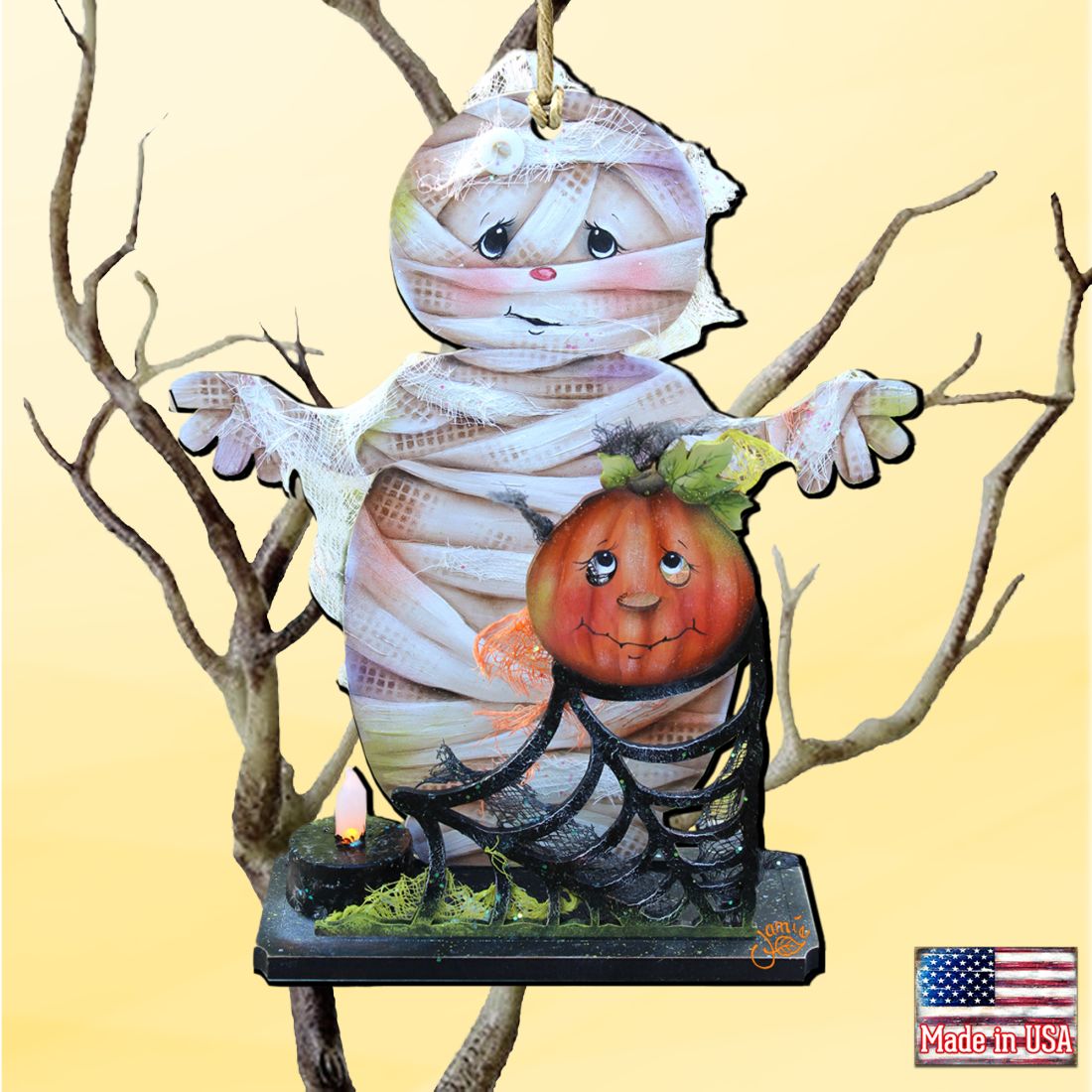 Some Mummy Loves You Wooden Ornaments by Jamie Mills-Price - Thanksgiving Halloween Decor - 8457406
