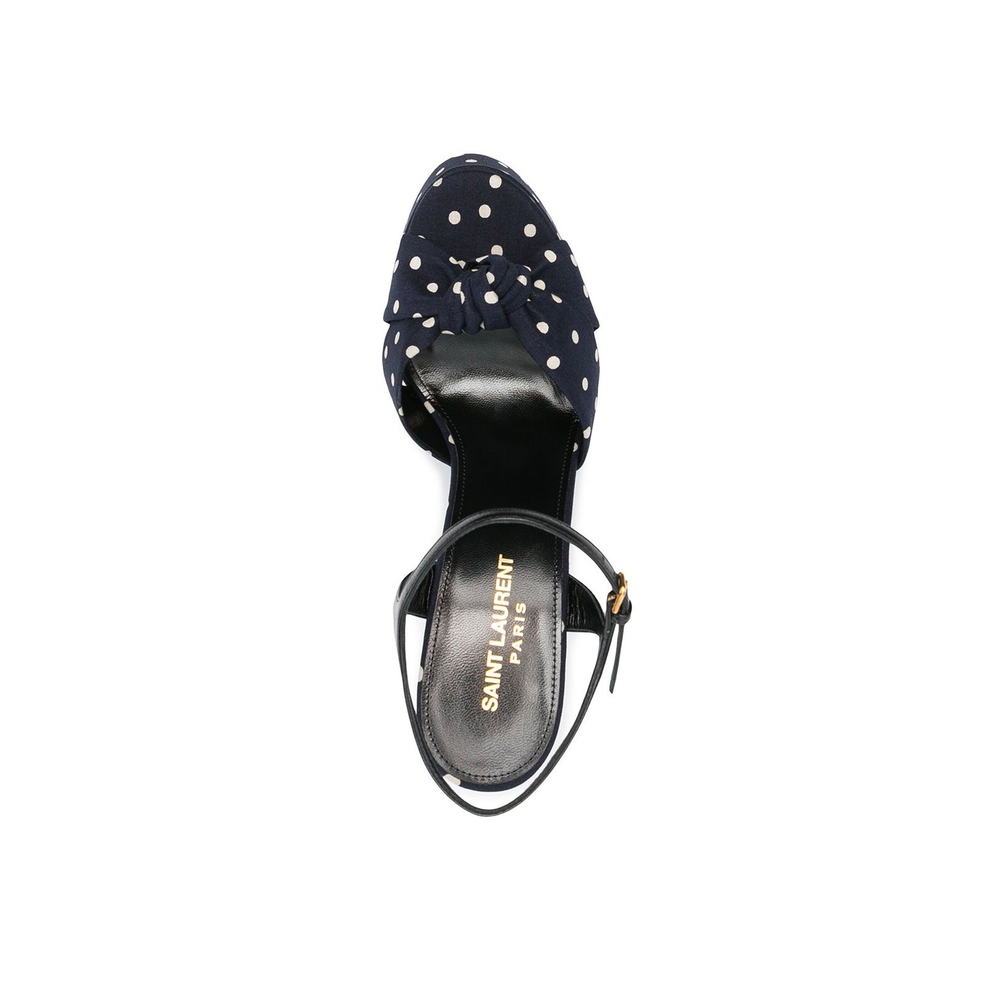 Saint Laurent Bianca Polka-Dot Sandals Women