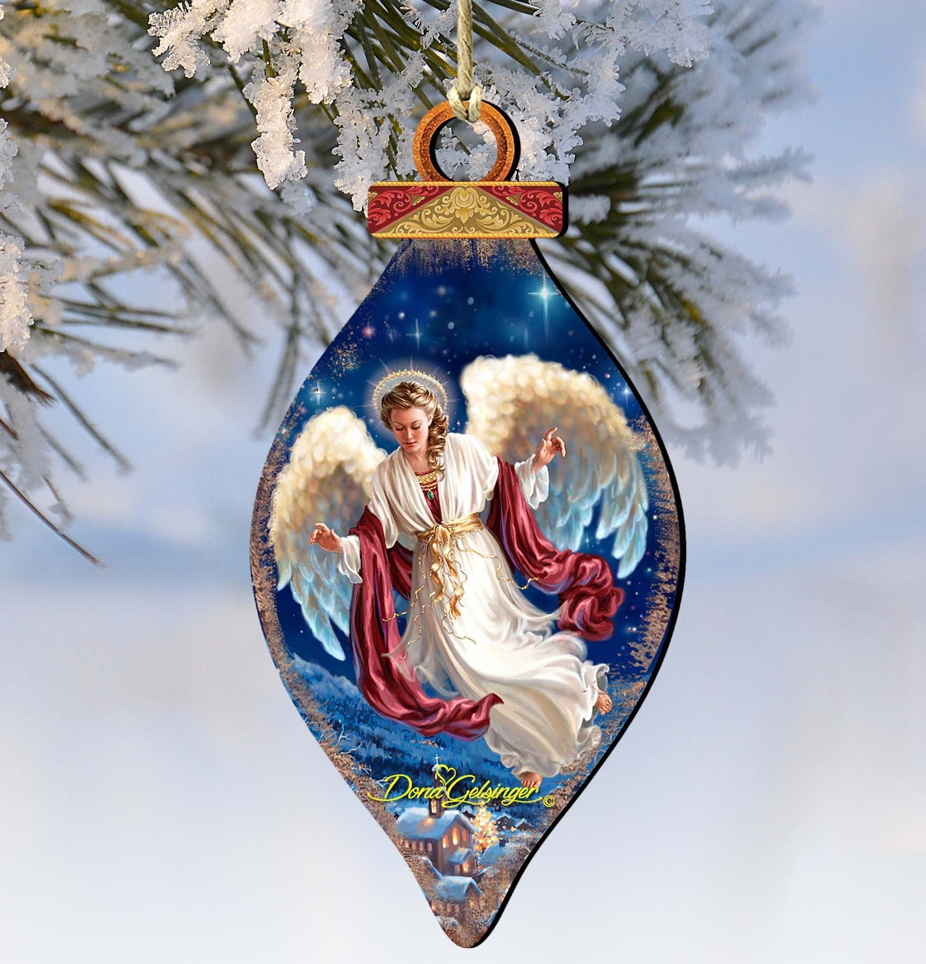 Pigeoneers Angel Wooden Ornaments by Gelsinger - Nativity Holiday Decor - 8041118-1208