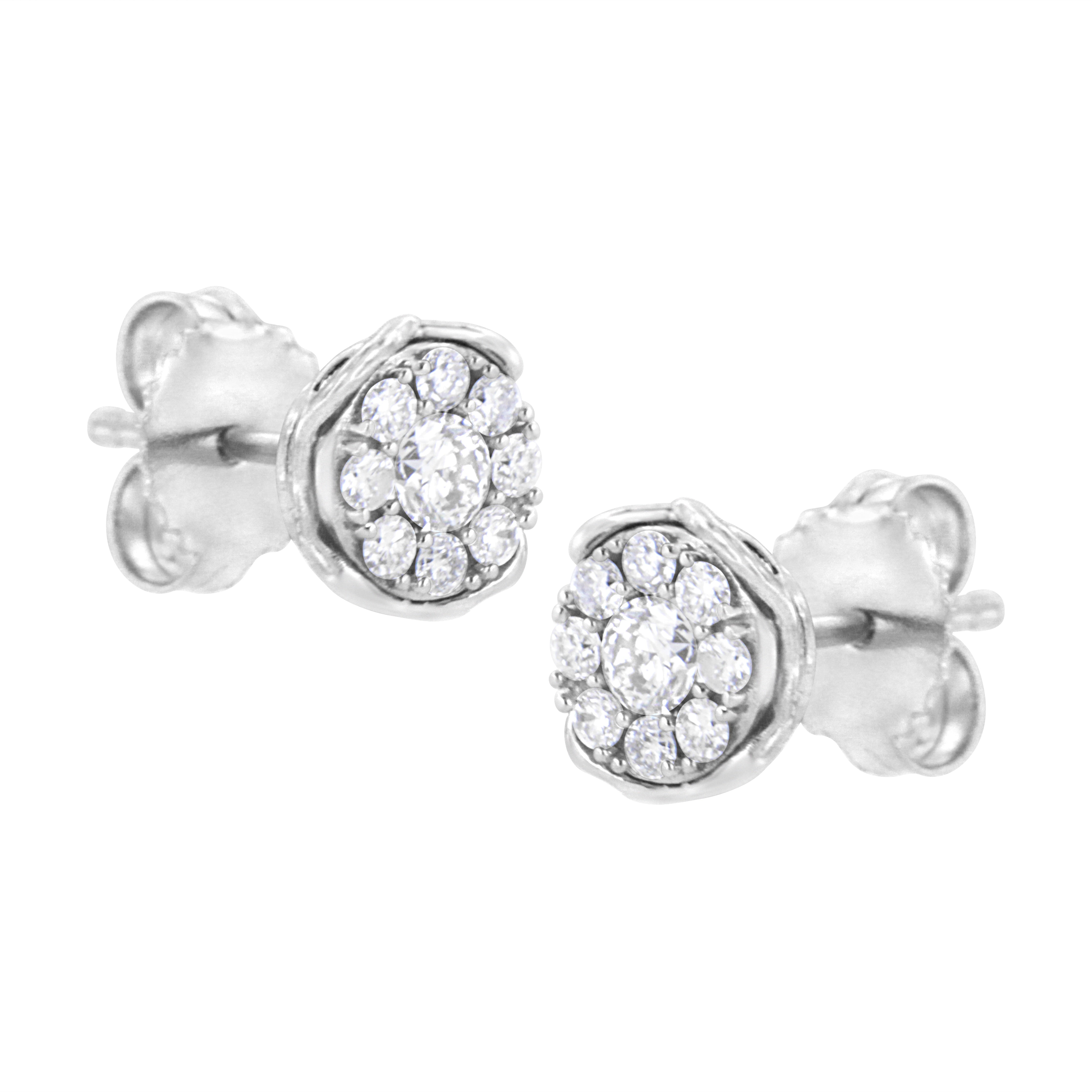 .925 Sterling Silver 1/2 Cttw Lab Grown Diamond Composite Earring (F-G Color, Vs2-Si1 Clarity)